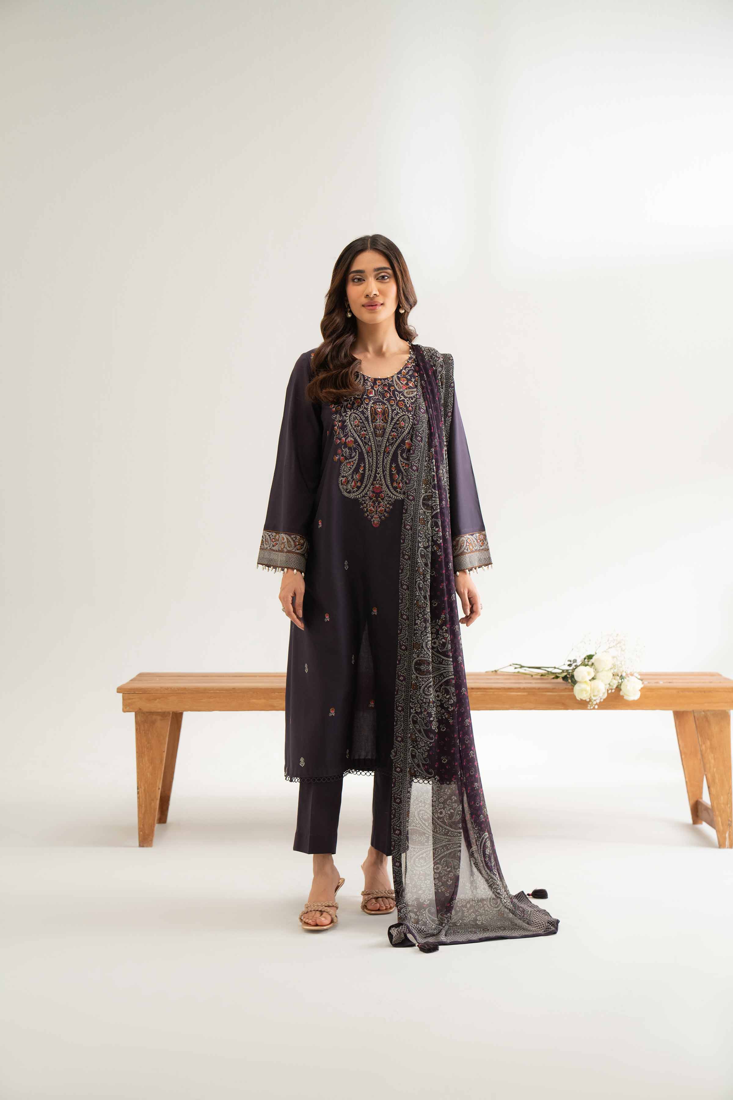 3 Piece - Digital Printed Embroidered Suit - 42501989 for Women - Unstitched Collection | Nishat | Shop Online