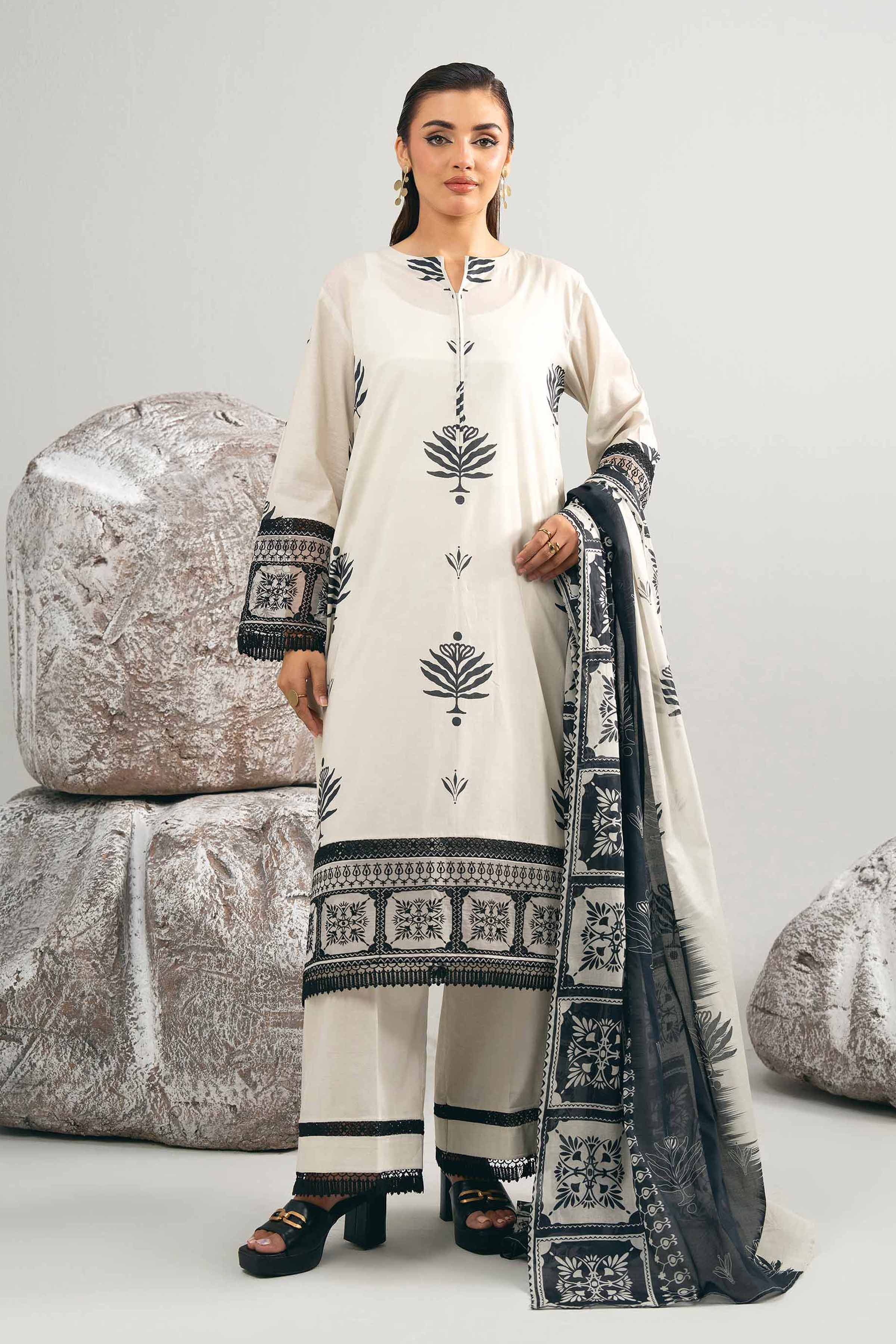 3 Piece - Printed Embroidered Suit - 42502015 for Women - Unstitched Collection | Nishat | Shop Online
