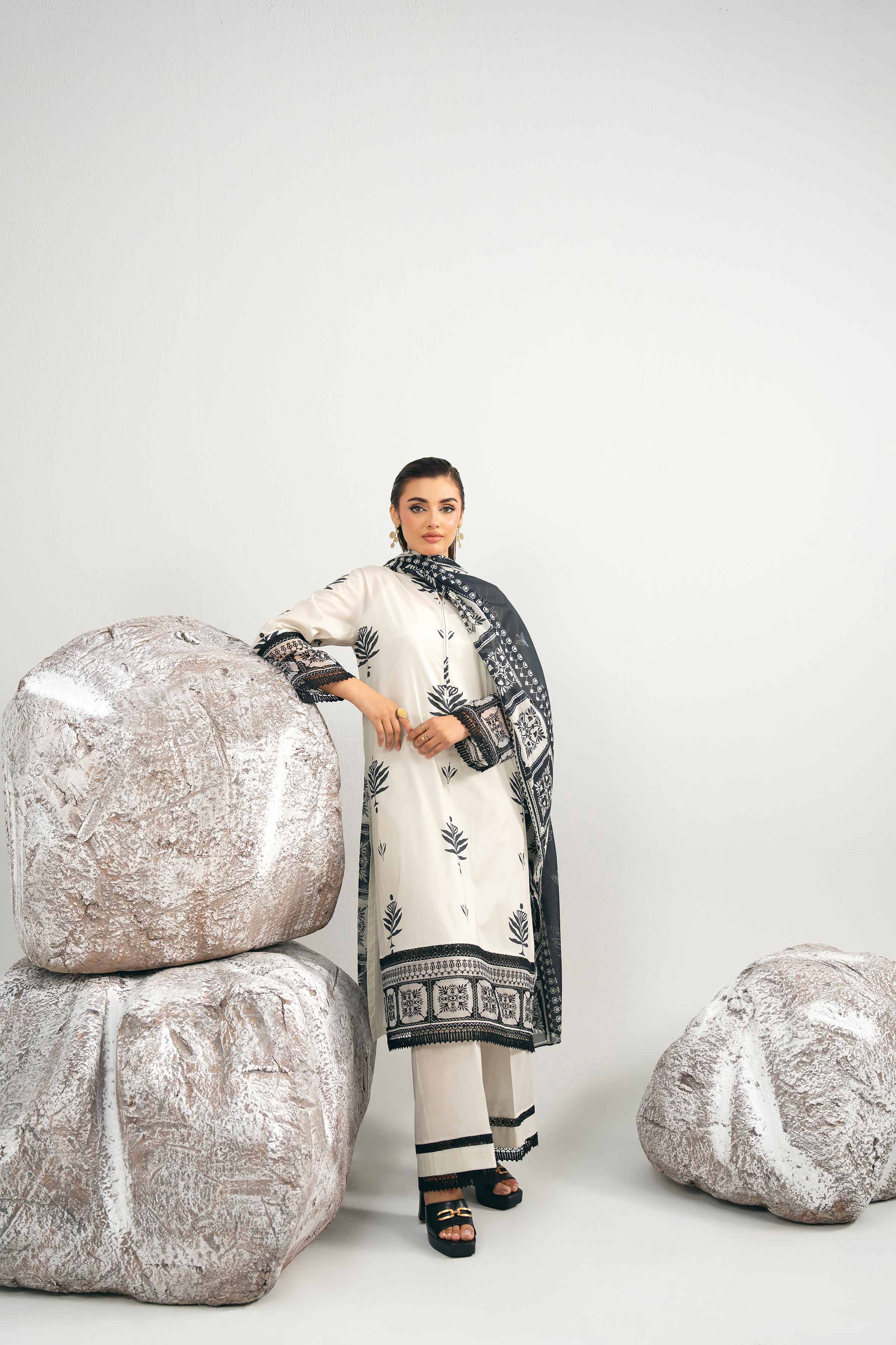 3 Piece - Printed Embroidered Suit - 42502015 for Women - Unstitched Collection | Nishat | Shop Online