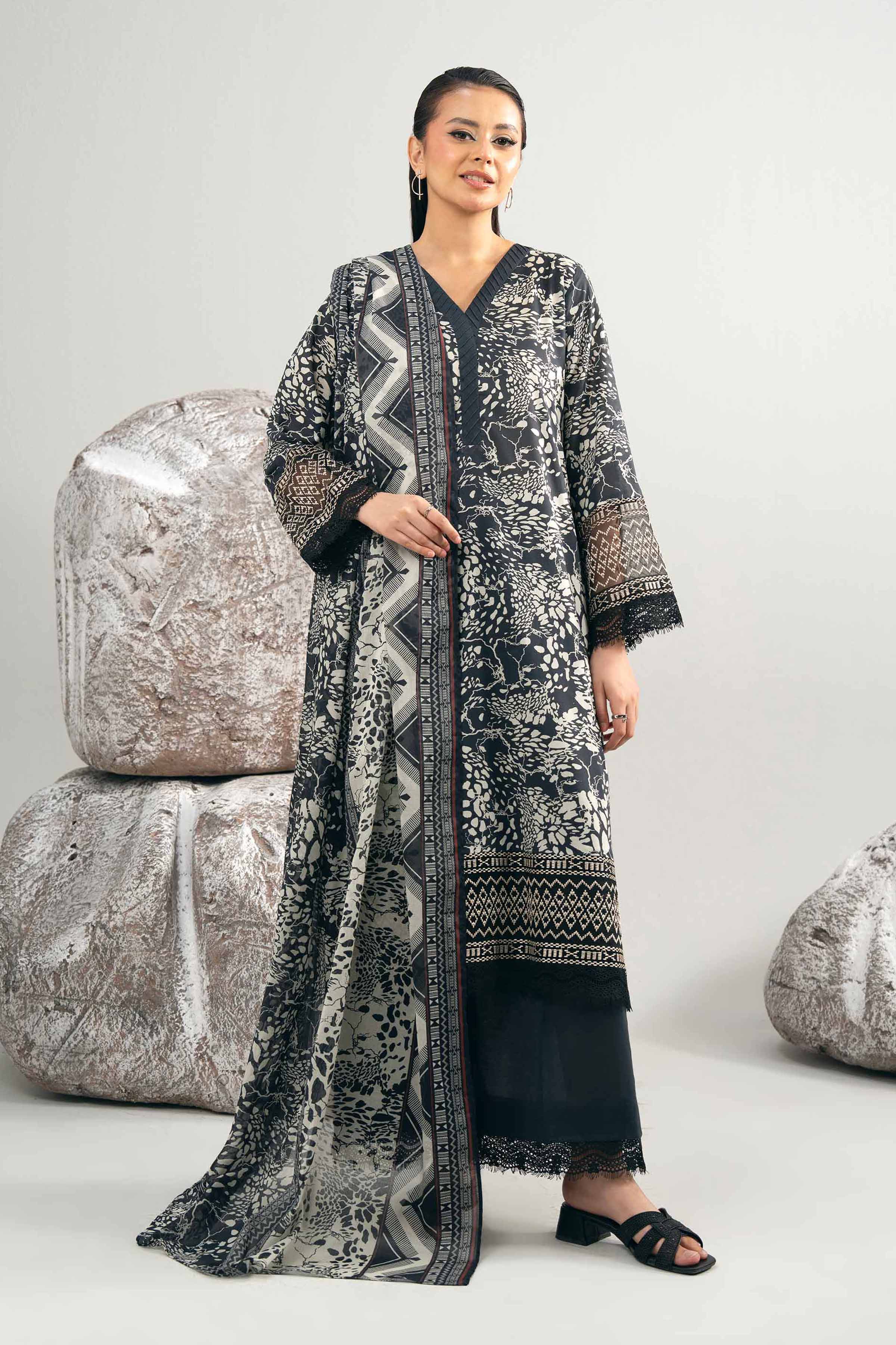 3 Piece - Printed Embroidered Suit - 42502017 for Women - Unstitched Collection | Nishat | Shop Online