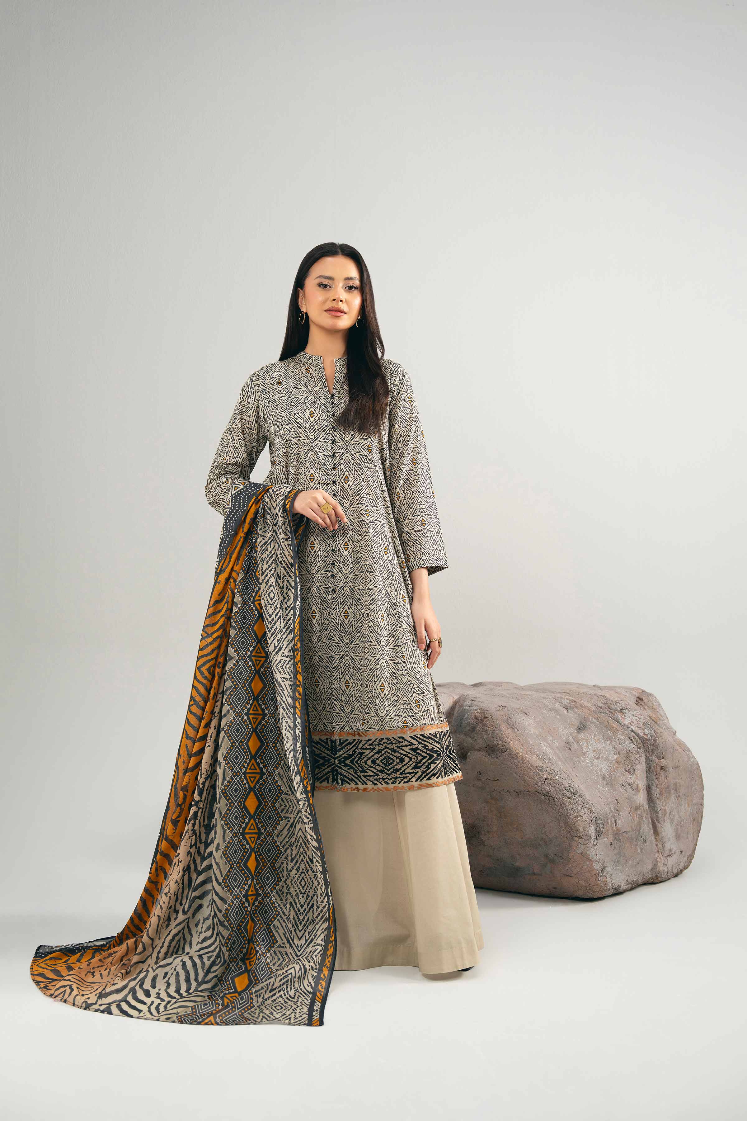 3 Piece - Printed Embroidered Suit - 42502018 for Women - Unstitched Collection | Nishat | Shop Online