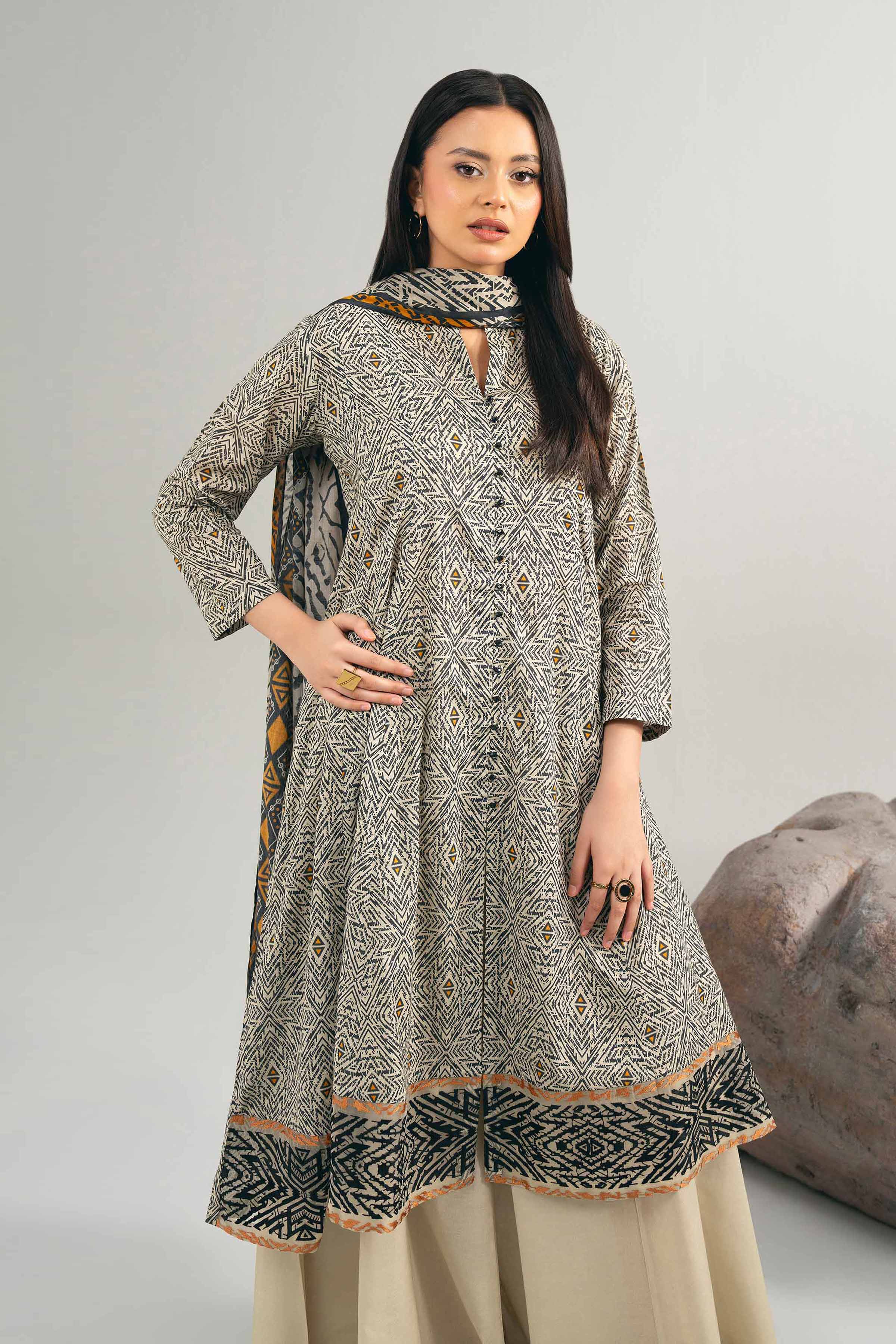 3 Piece - Printed Embroidered Suit - 42502018 for Women - Unstitched Collection | Nishat | Shop Online