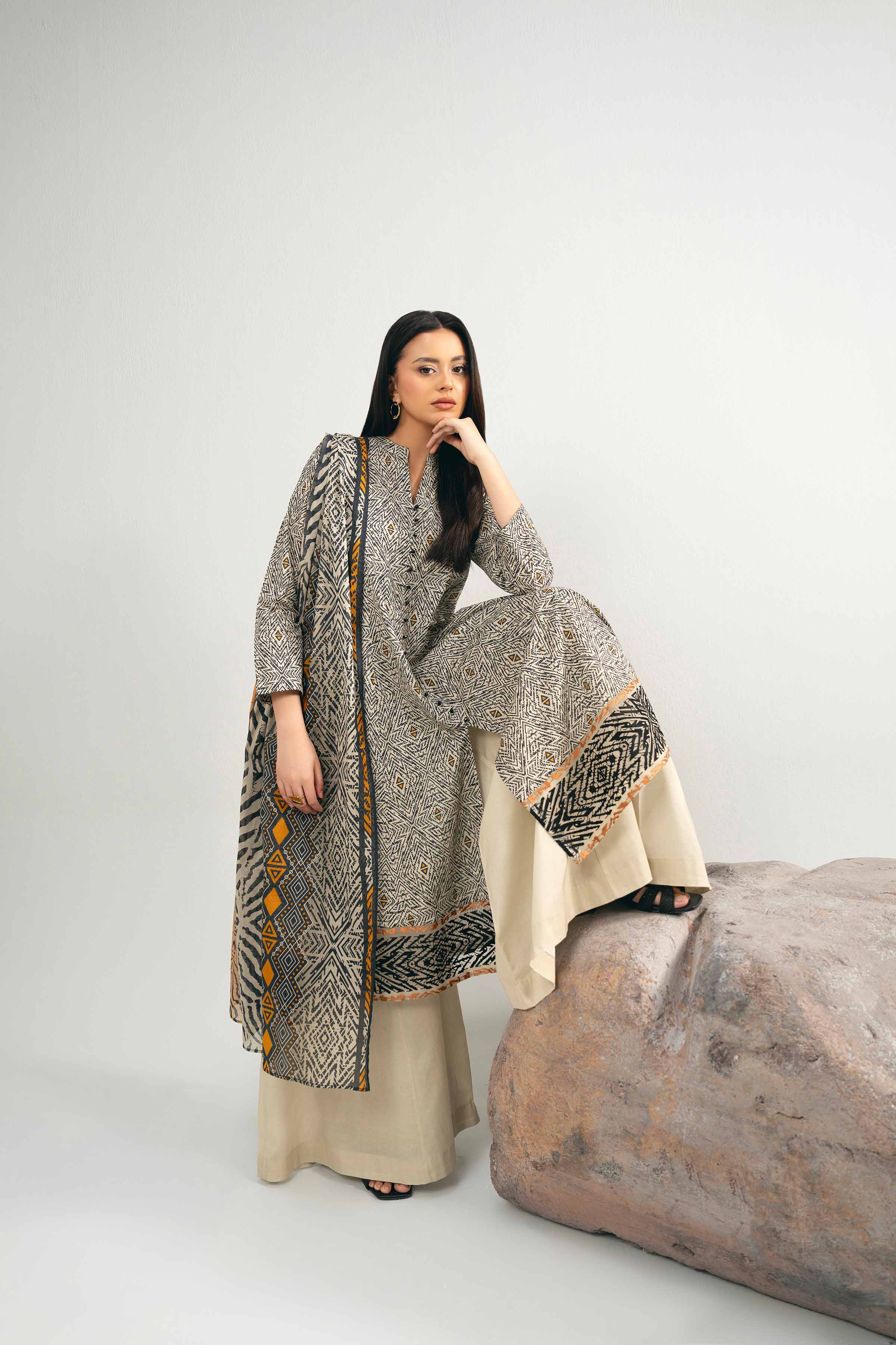 3 Piece - Printed Embroidered Suit - 42502018 for Women - Unstitched Collection | Nishat | Shop Online