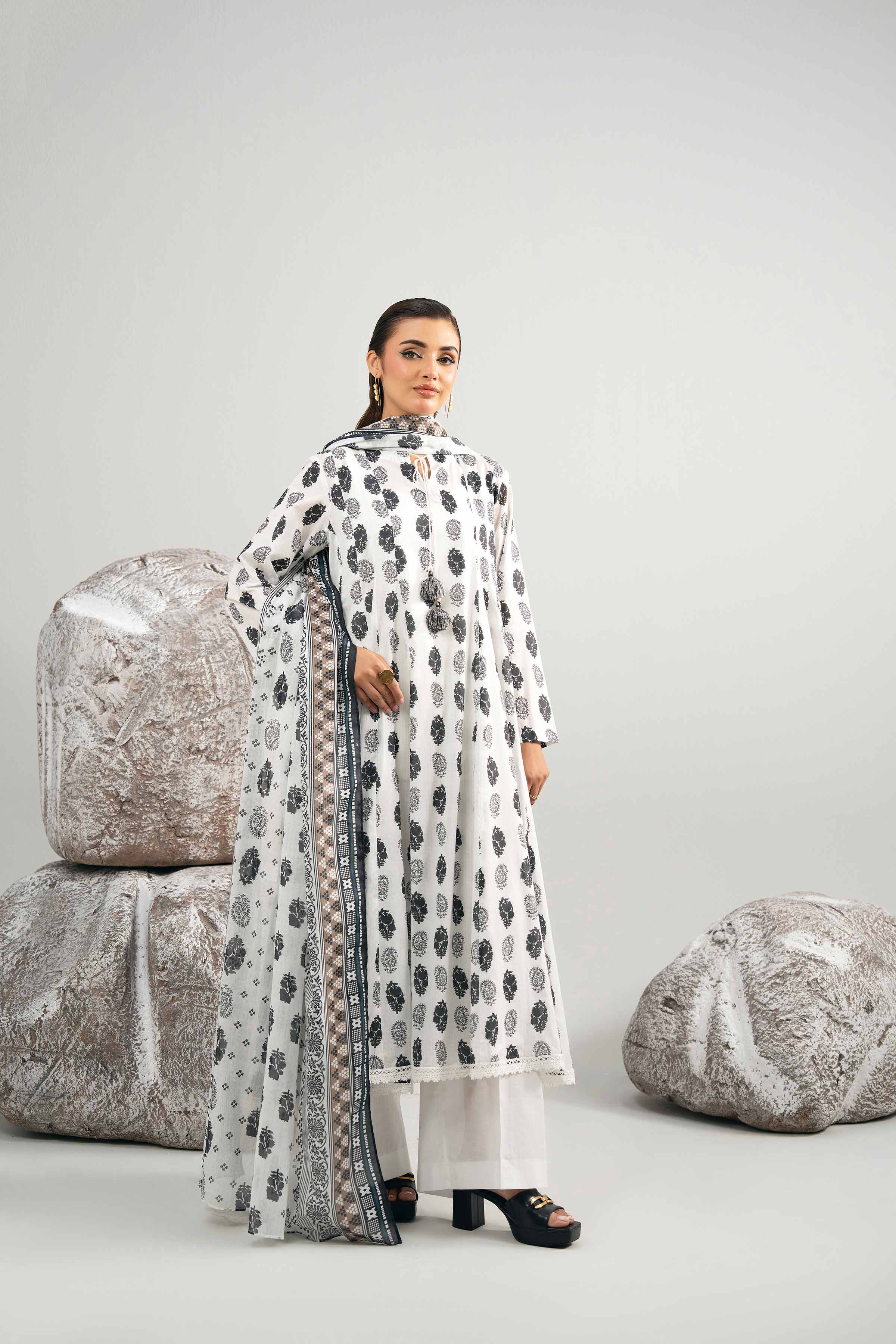3 Piece - Printed Suit - 42502021 for Women - Unstitched Collection | Nishat | Shop Online