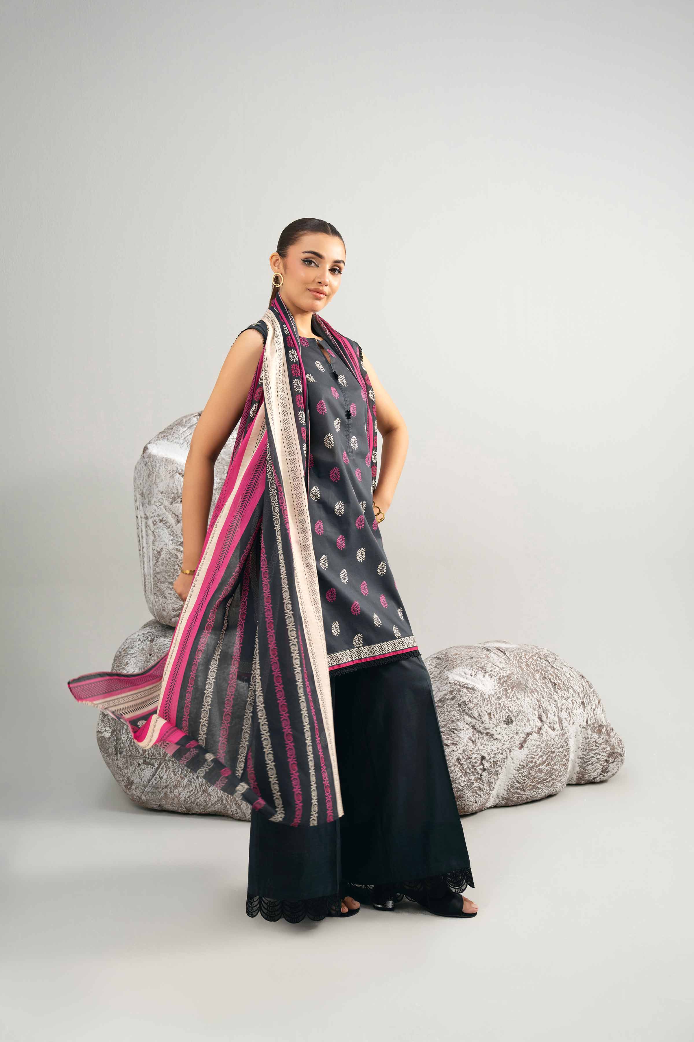3 Piece - Printed Suit - 42502023 for Women - Unstitched Collection | Nishat | Shop Online