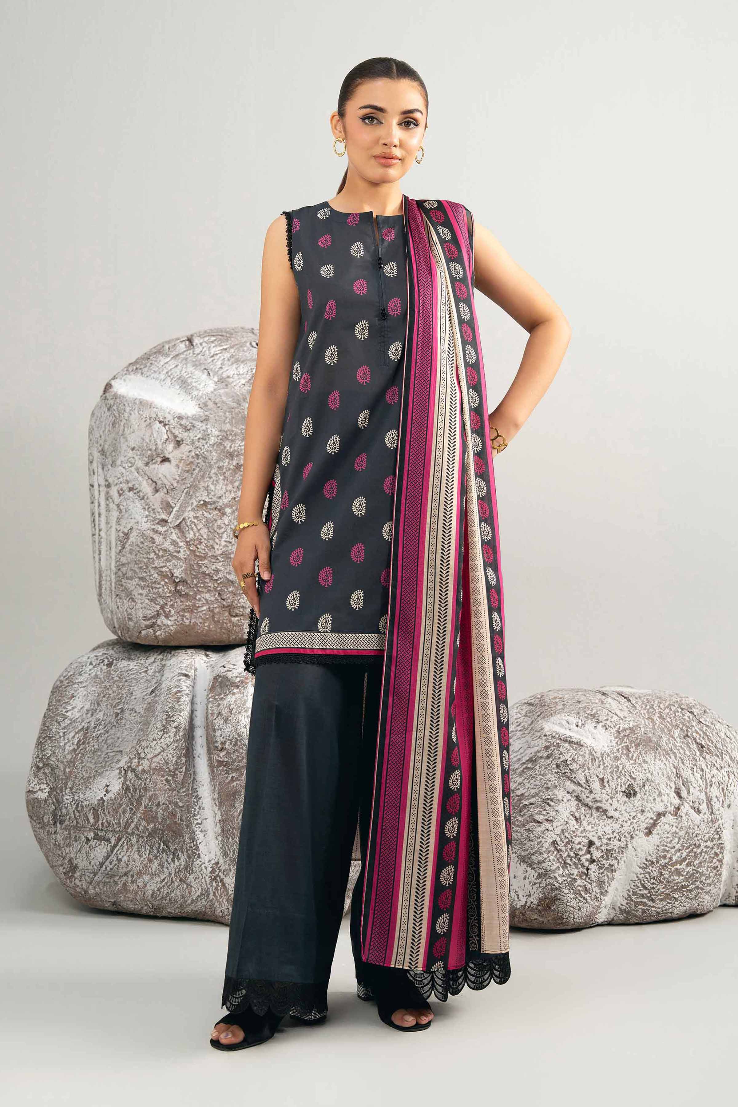 3 Piece - Printed Suit - 42502023 for Women - Unstitched Collection | Nishat | Shop Online
