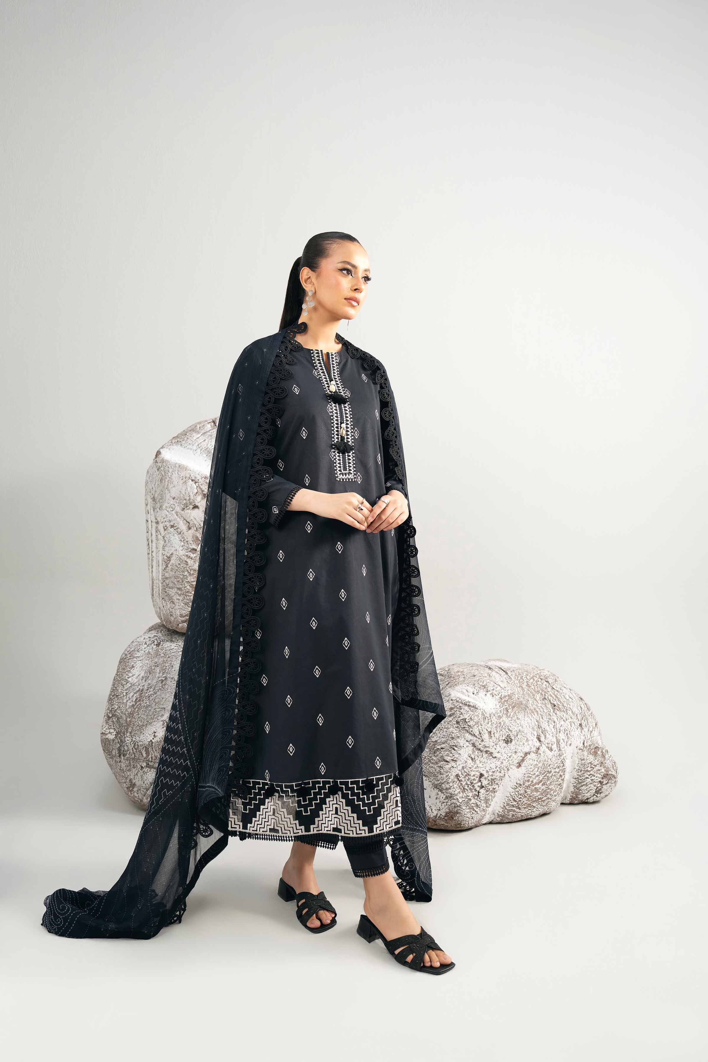 3 Piece - Dyed Printed Embroidered Suit - 42502027 for Women - Unstitched Collection | Nishat | Shop Online