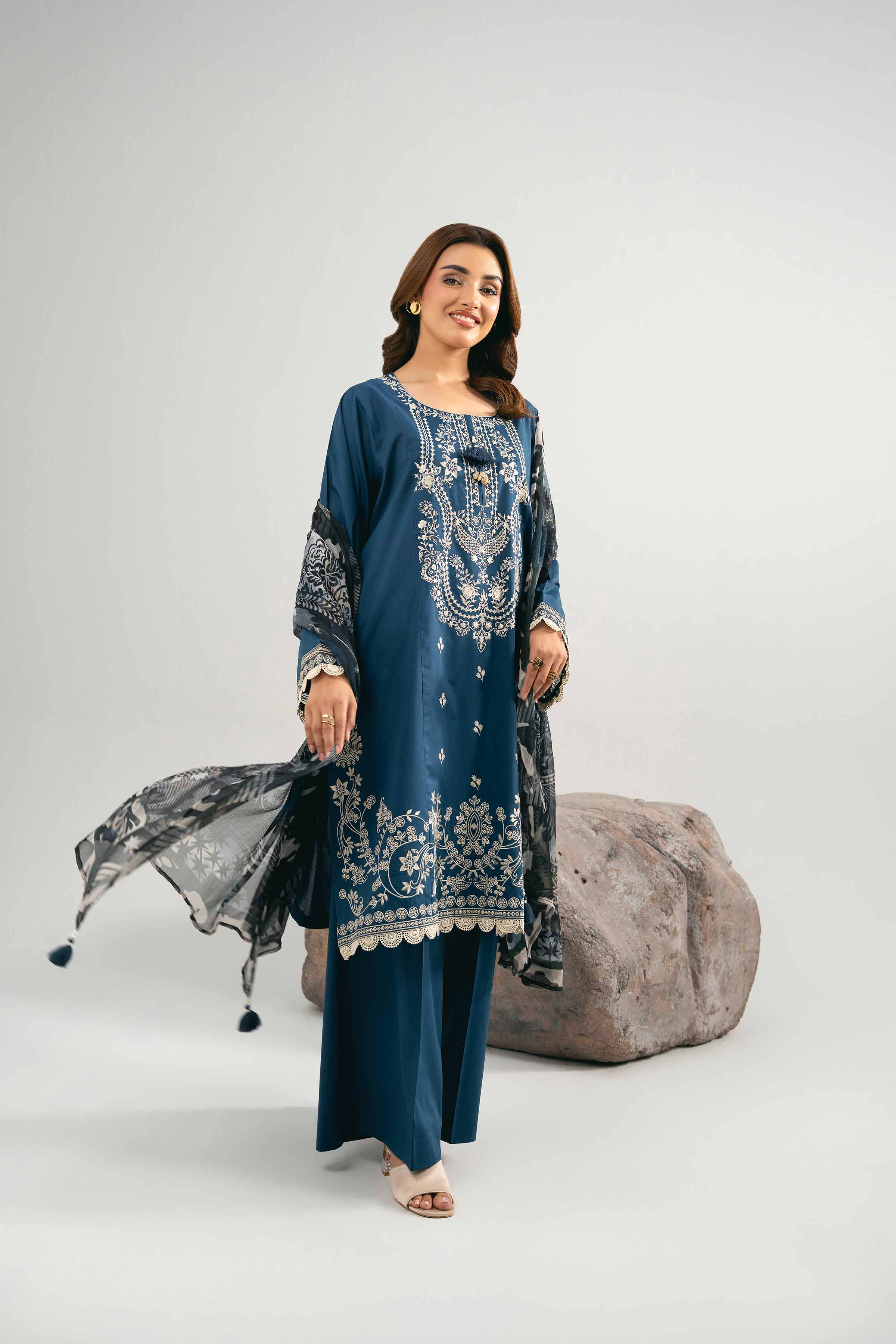 3 Piece - Dyed Printed Embroidered Suit - 42502028 for Women - Unstitched Collection | Nishat | Shop Online