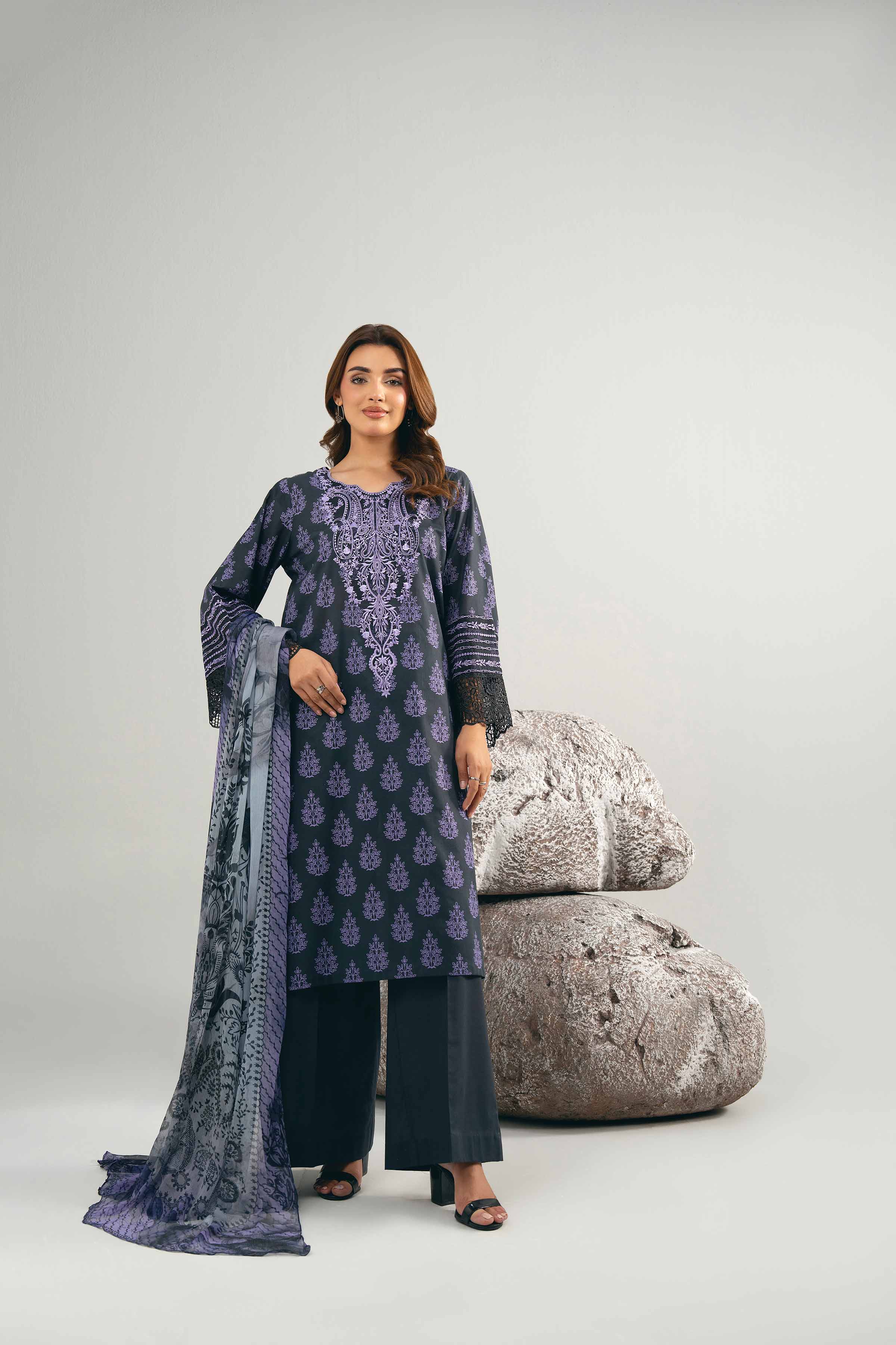 3 Piece - Printed Embroidered Suit - 42502029 for Women - Unstitched Collection | Nishat | Shop Online