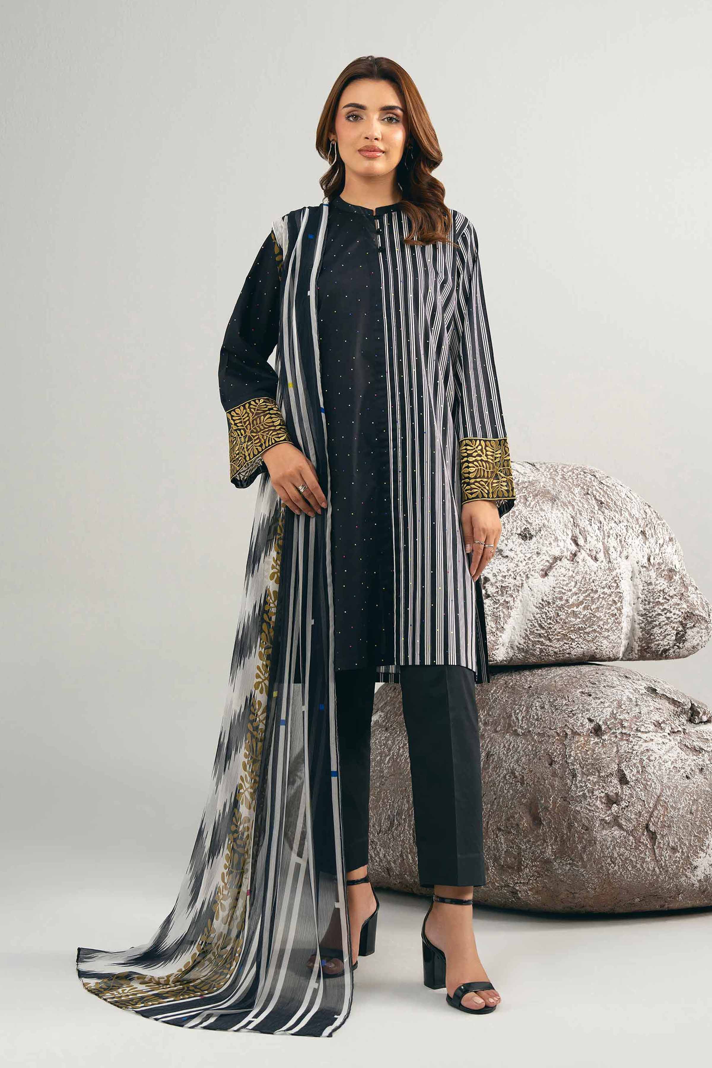 3 Piece - Printed Embroidered Suit - 42502030 for Women - Unstitched Collection | Nishat | Shop Online