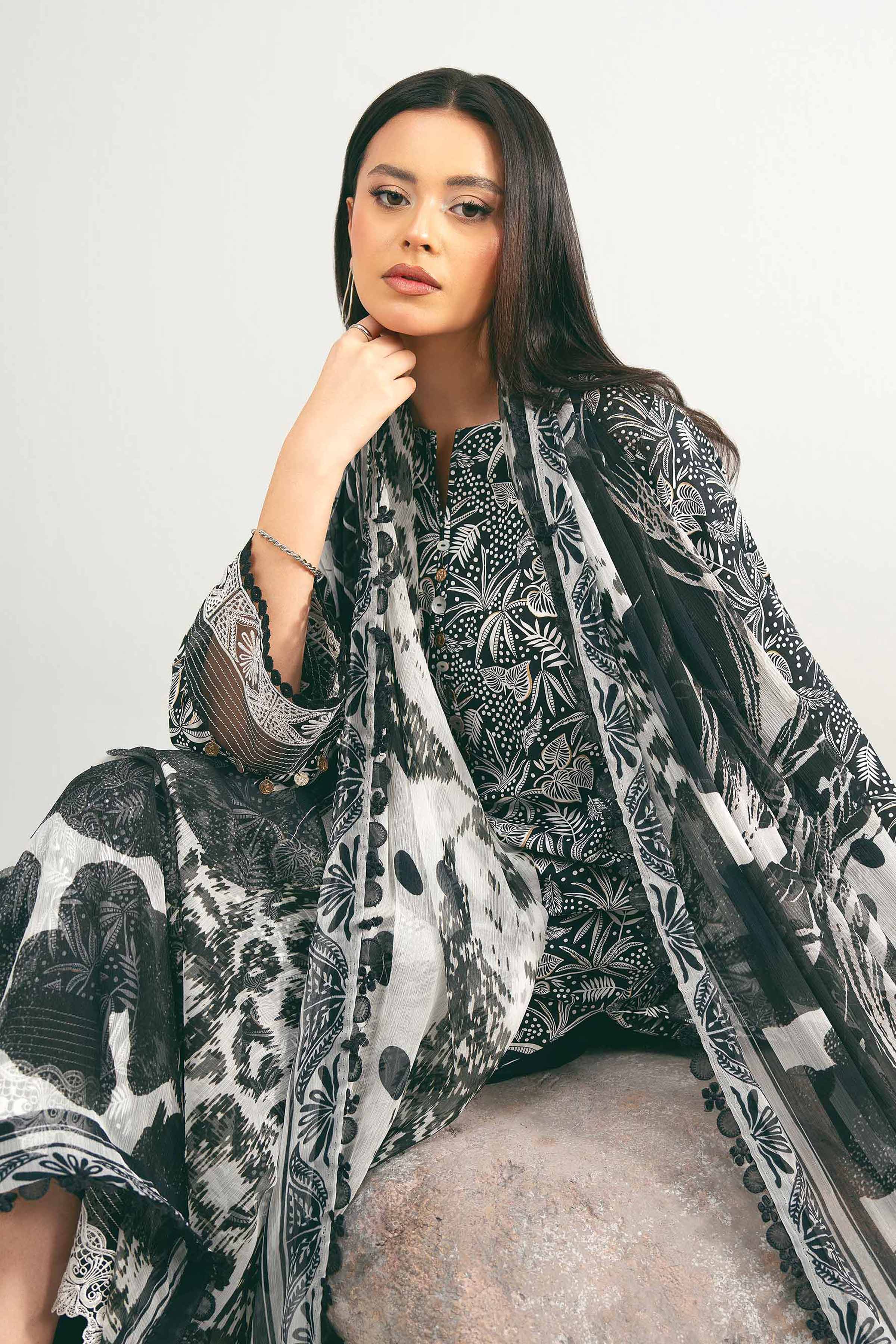 3 Piece - Printed Embroidered Suit - 42502032 for Women - Unstitched Collection | Nishat | Shop Online