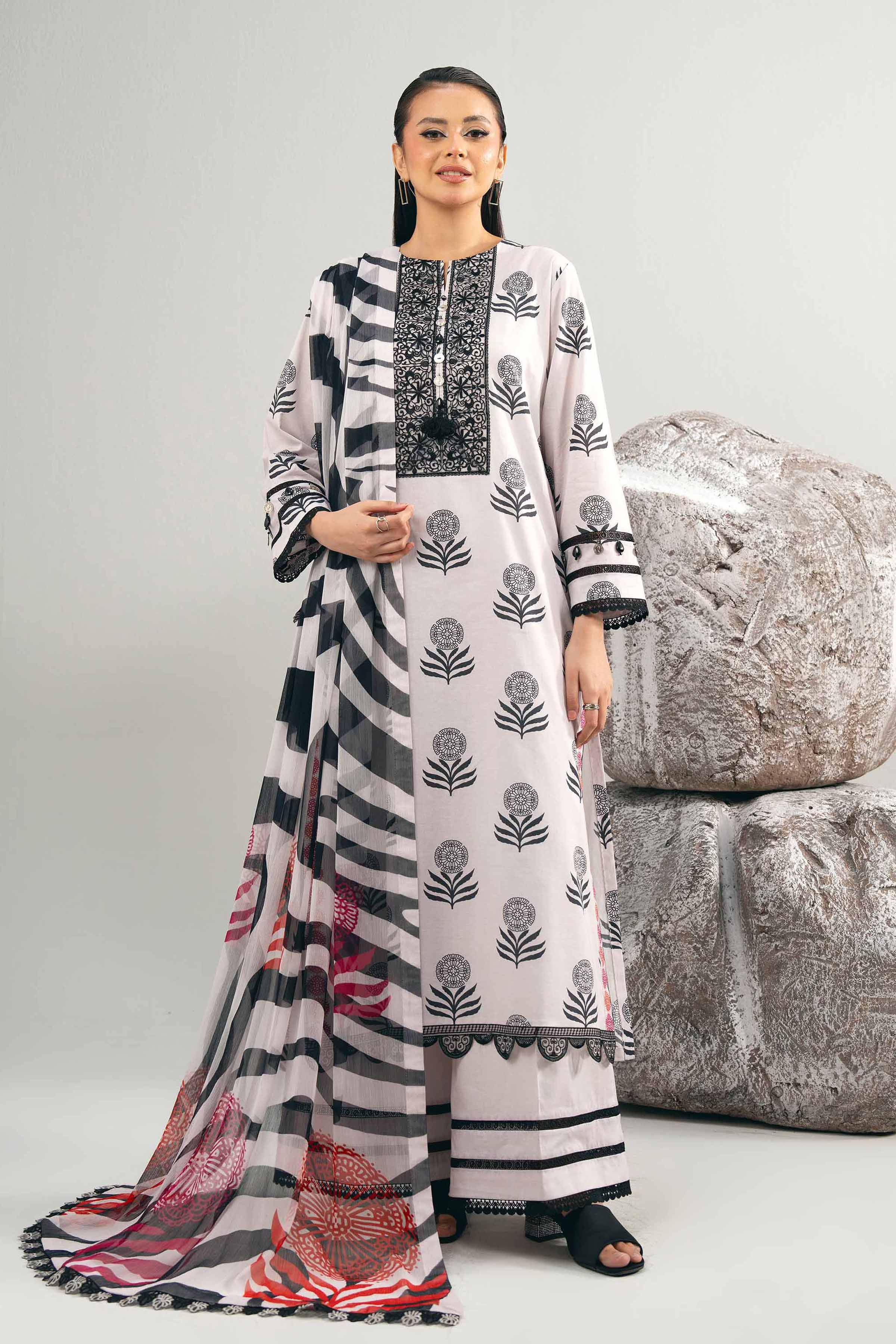 3 Piece - Printed Embroidered Suit - 42502033 for Women - Unstitched Collection | Nishat | Shop Online