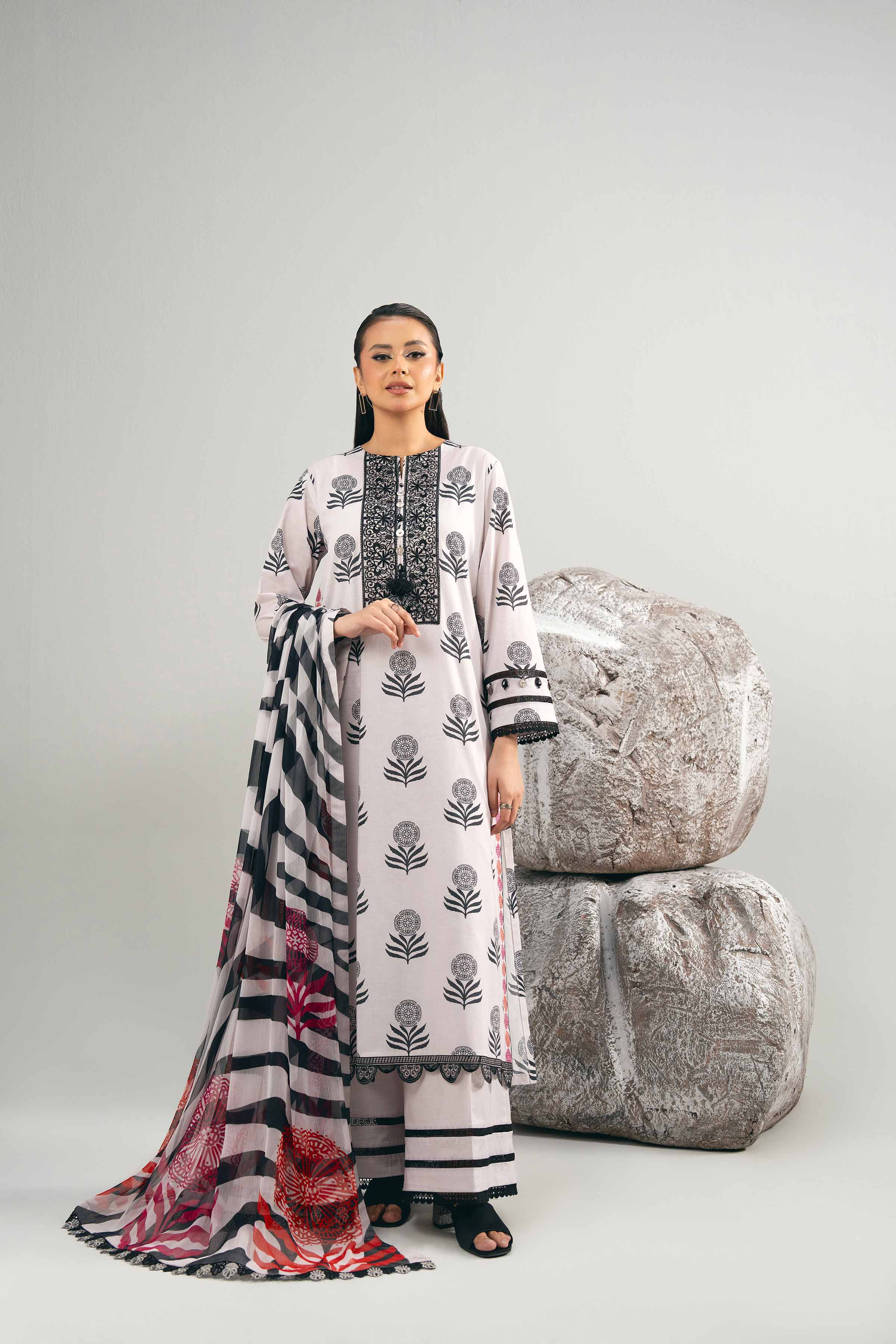 3 Piece - Printed Embroidered Suit - 42502033 for Women - Unstitched Collection | Nishat | Shop Online