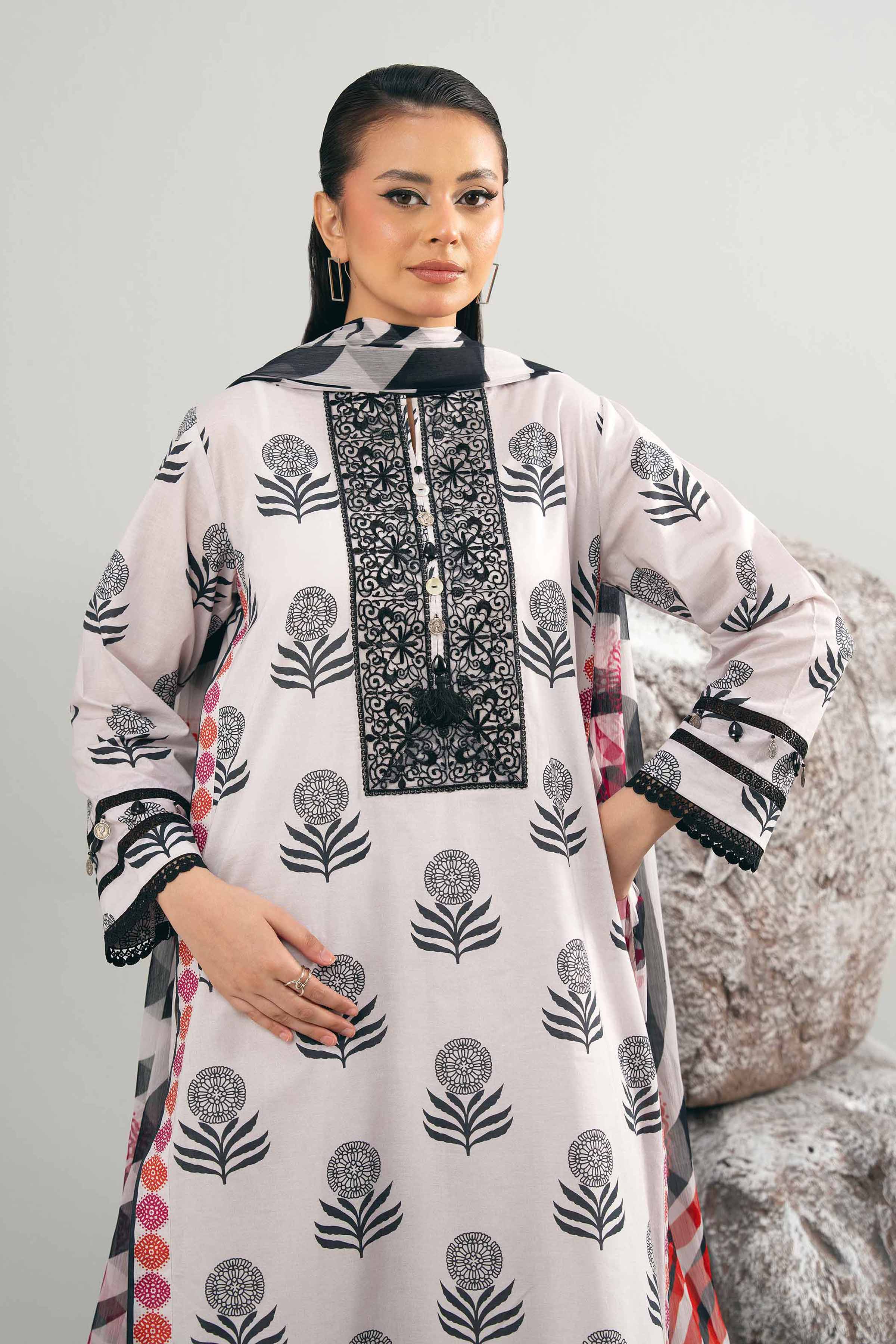 3 Piece - Printed Embroidered Suit - 42502033 for Women - Unstitched Collection | Nishat | Shop Online