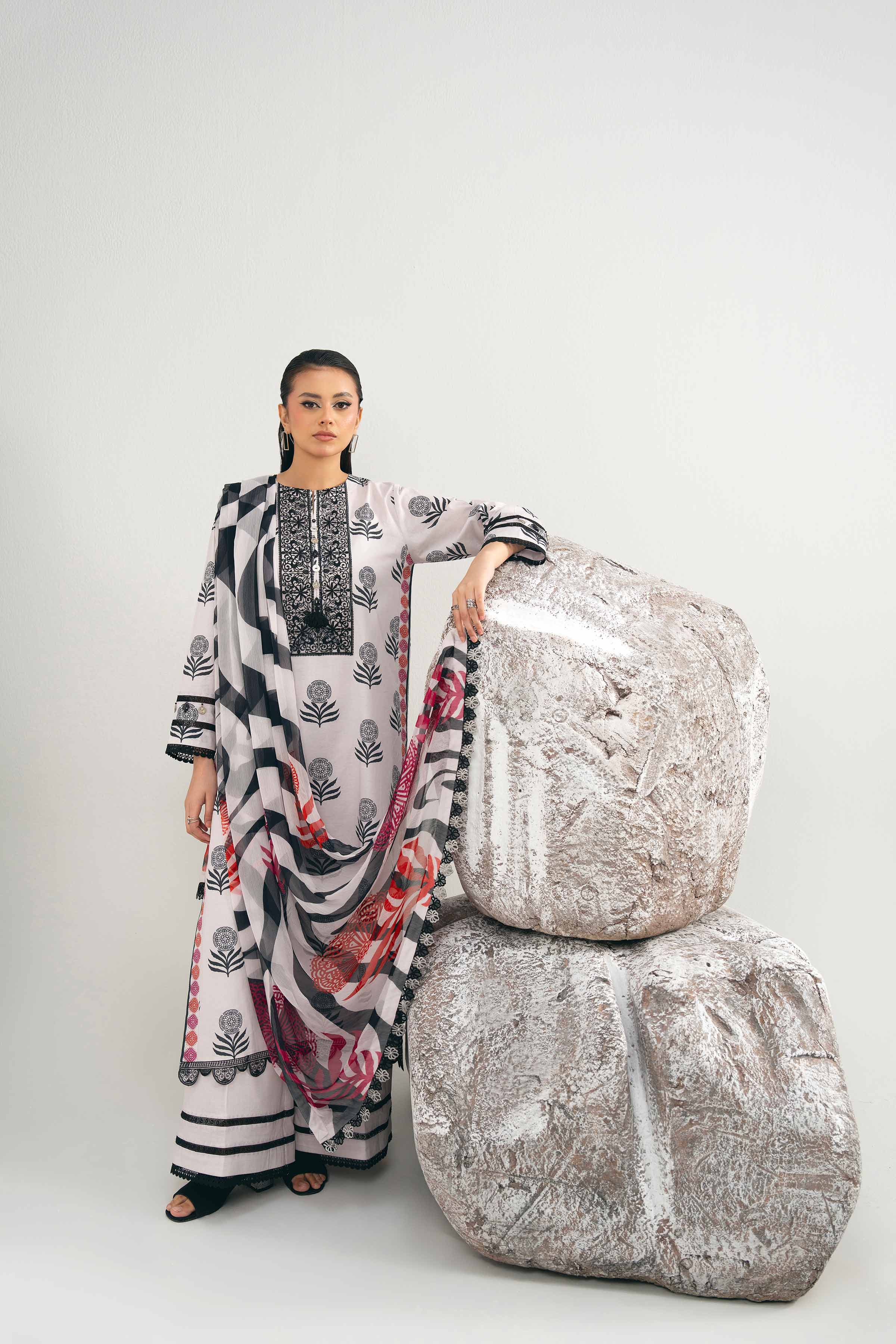 3 Piece - Printed Embroidered Suit - 42502033 for Women - Unstitched Collection | Nishat | Shop Online