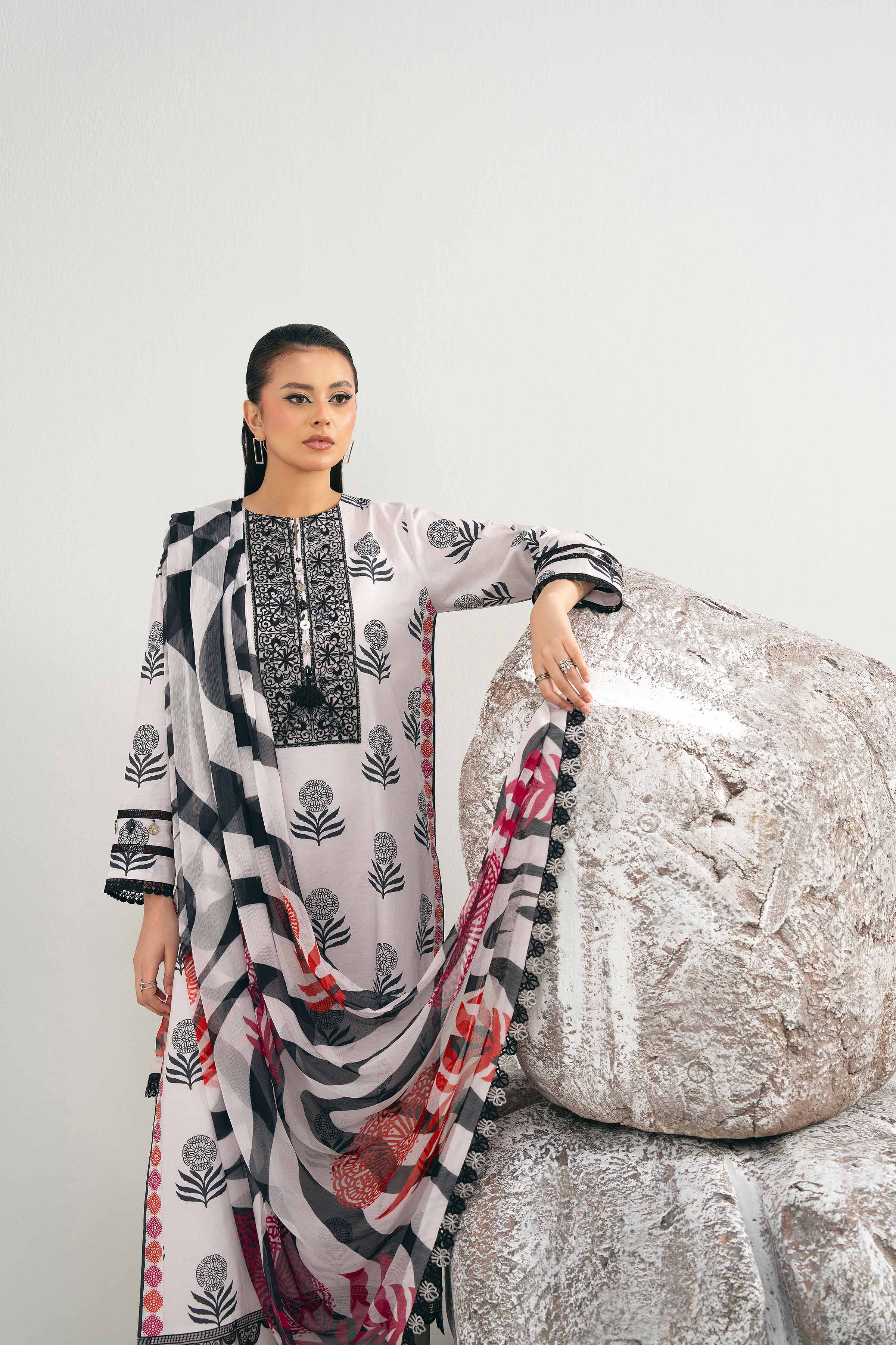 3 Piece - Printed Embroidered Suit - 42502033 for Women - Unstitched Collection | Nishat | Shop Online
