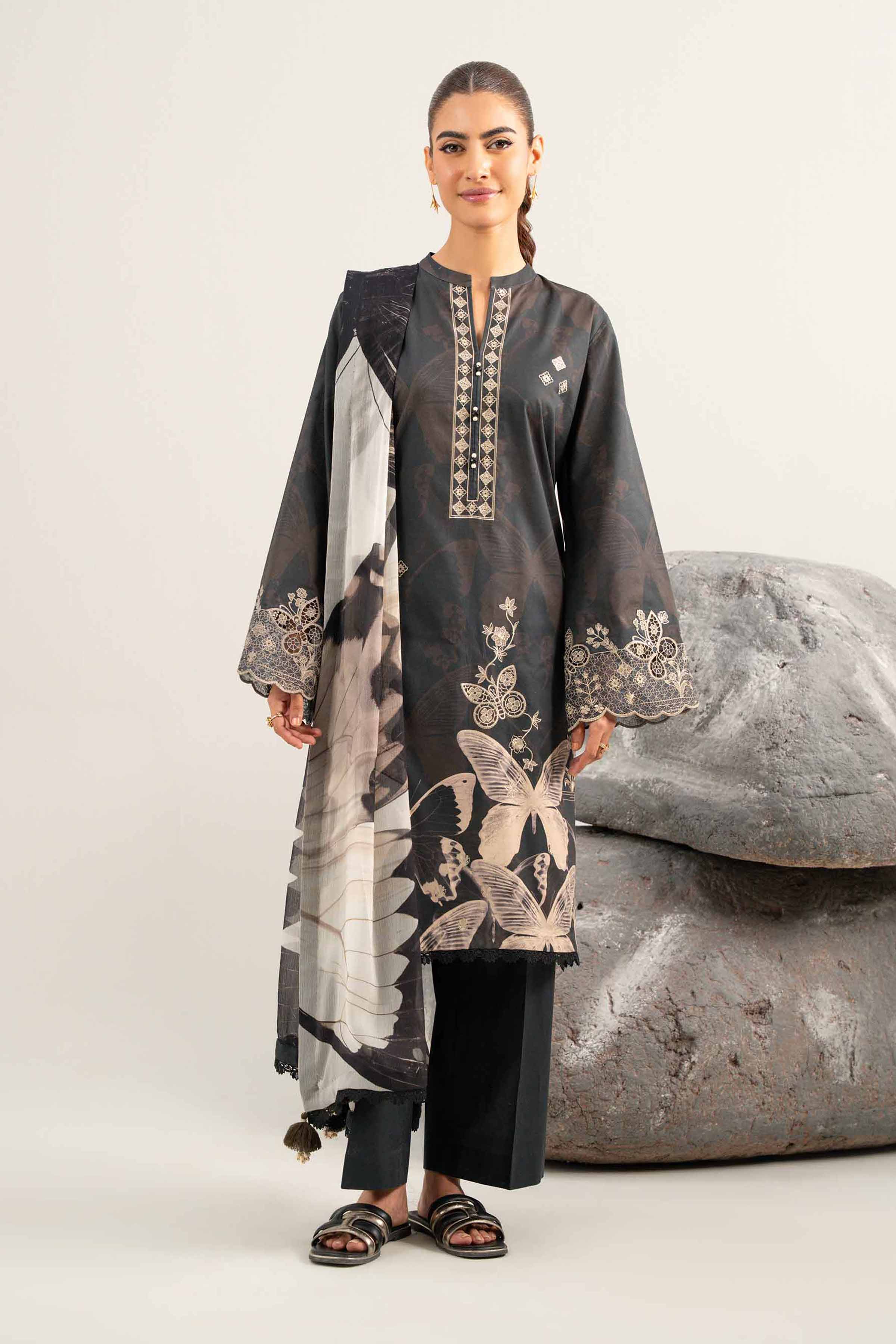 3 Piece - Digital Printed Embroidered Suit - 42502034 for Women - Unstitched Collection | Nishat | Shop Online