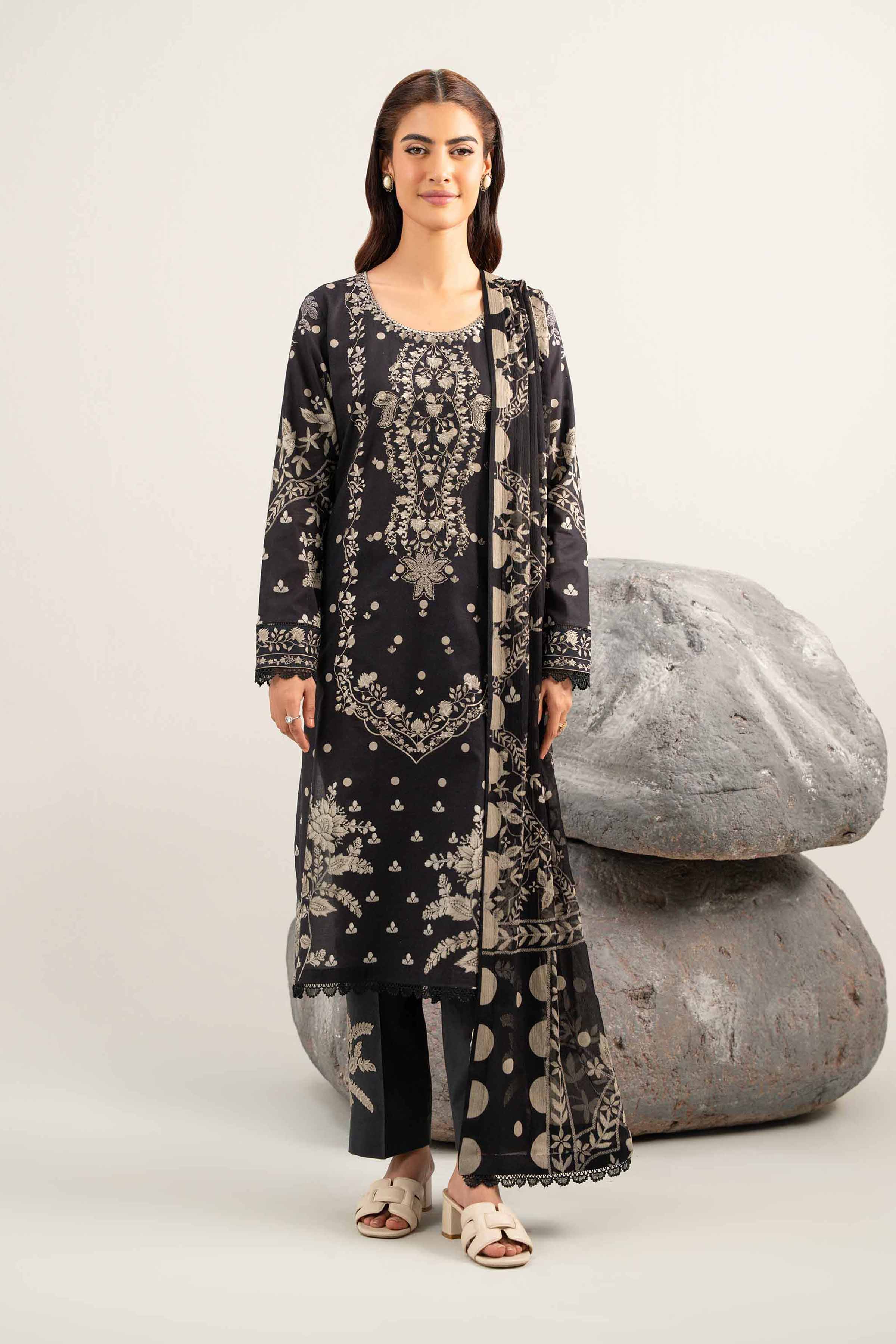 3 Piece - Digital Printed Embroidered Suit - 42502035 for Women - Unstitched Collection | Nishat | Shop Online