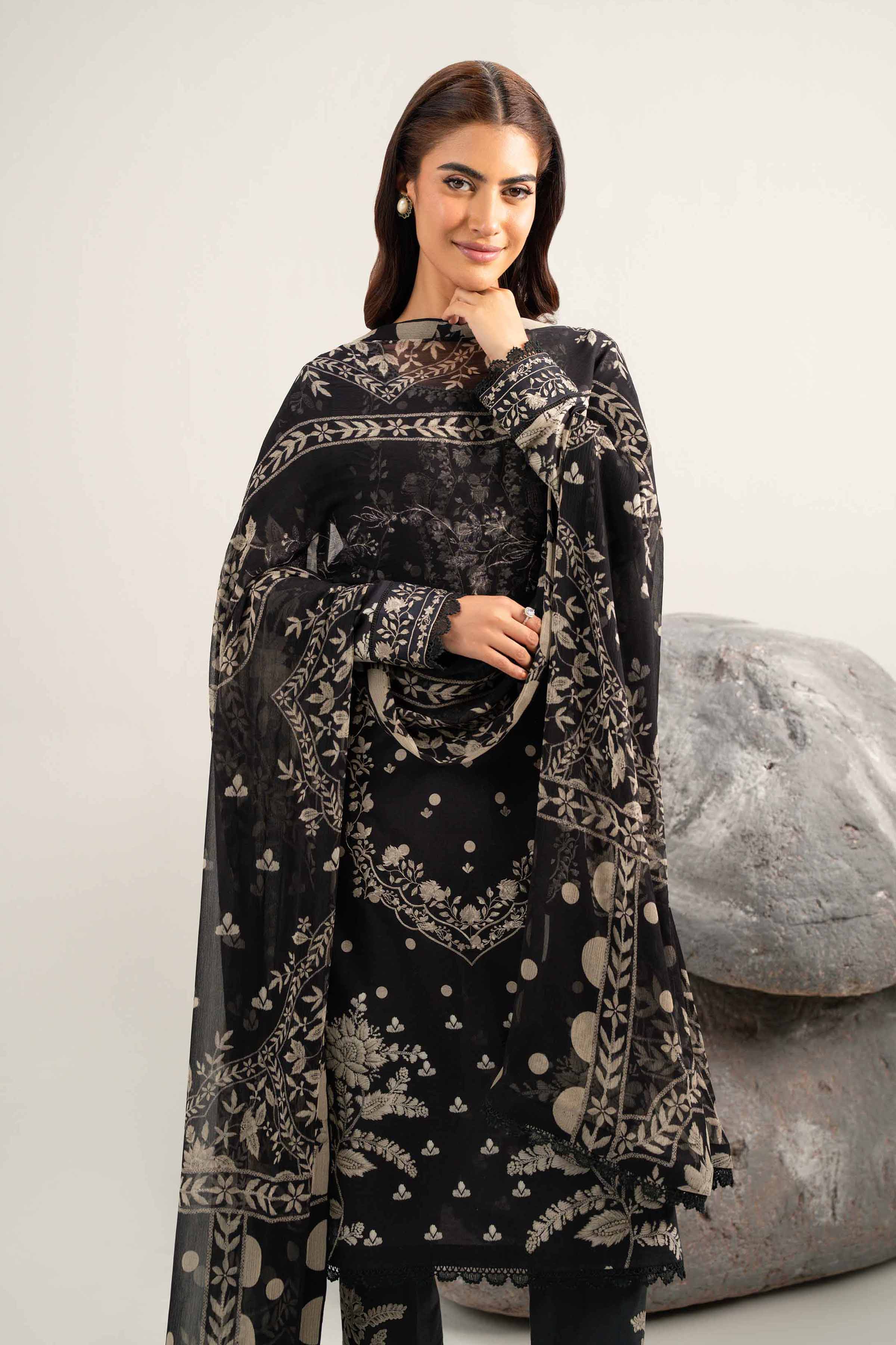3 Piece - Digital Printed Embroidered Suit - 42502035 for Women - Unstitched Collection | Nishat | Shop Online