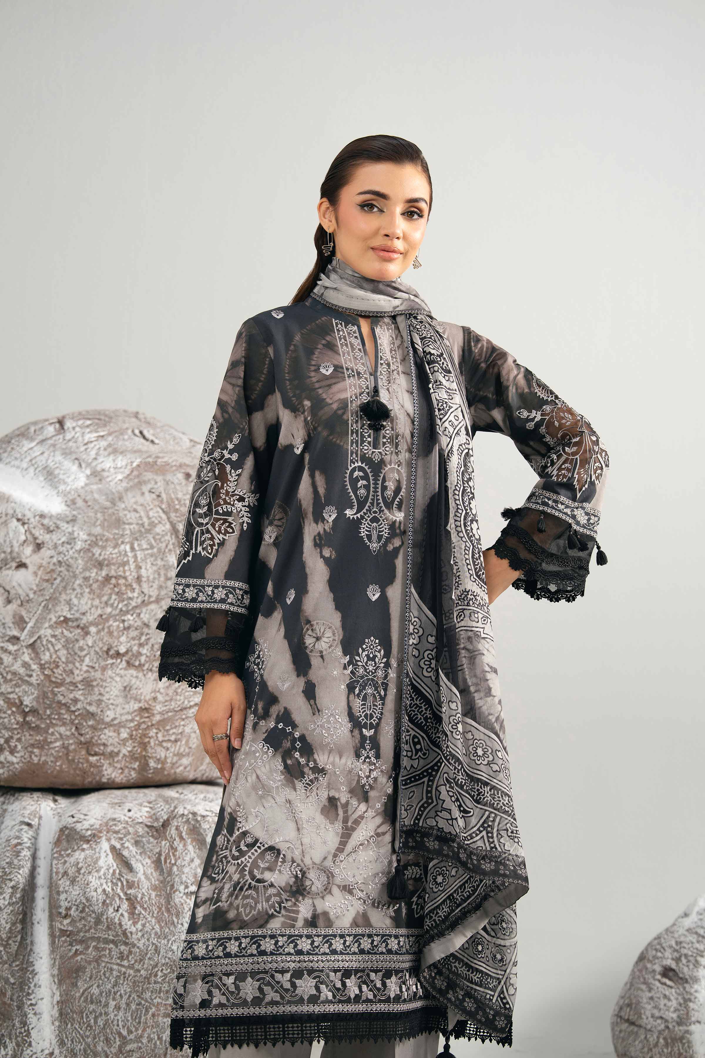 3 Piece - Digital Printed Embroidered Suit - 42502037 for Women - Unstitched Collection | Nishat | Shop Online