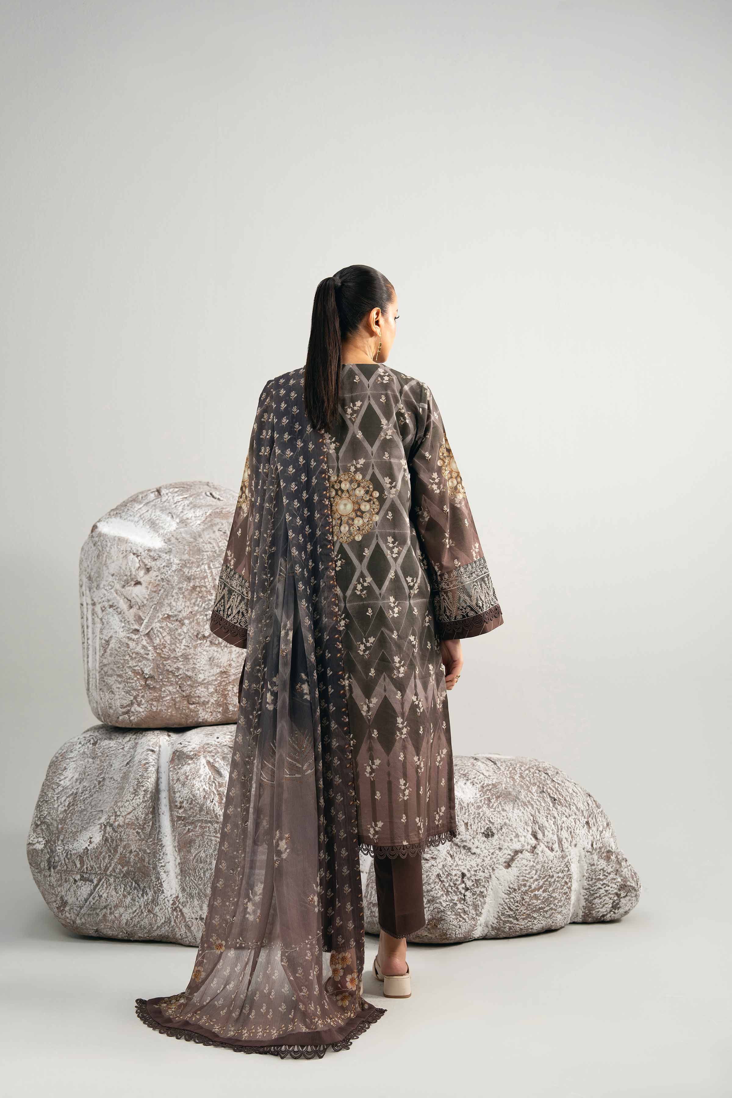 3 Piece - Digital Printed Embroidered Suit - 42502038 for Women - Unstitched Collection | Nishat | Shop Online