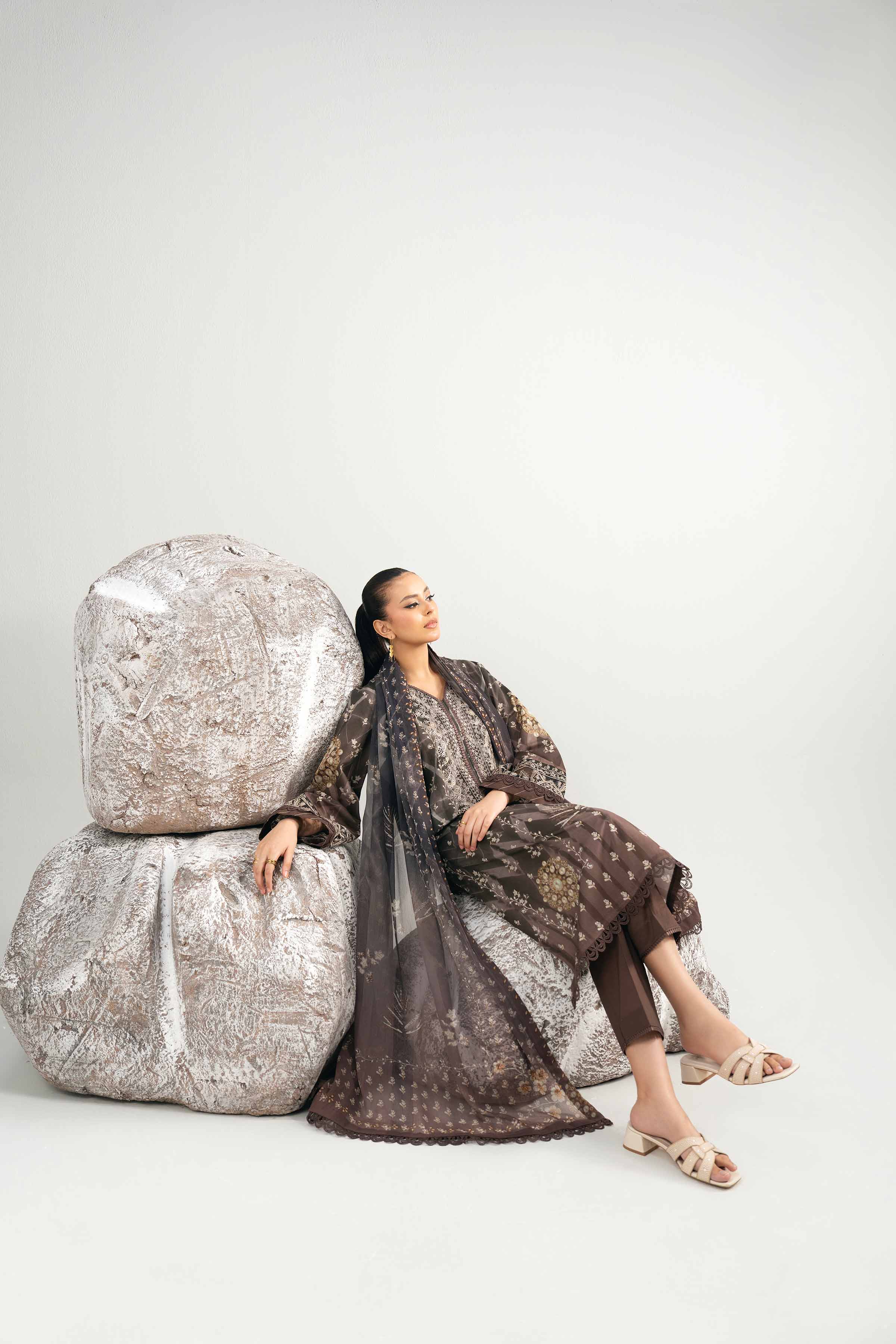 3 Piece - Digital Printed Embroidered Suit - 42502038 for Women - Unstitched Collection | Nishat | Shop Online