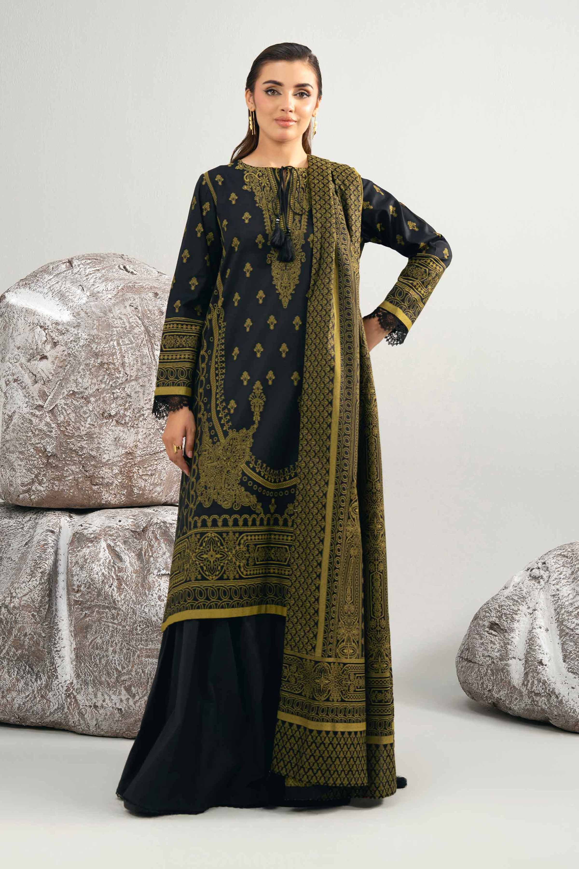 3 Piece - Dyed Jacquard Suit - 42502039 for Women - Unstitched Collection | Nishat | Shop Online