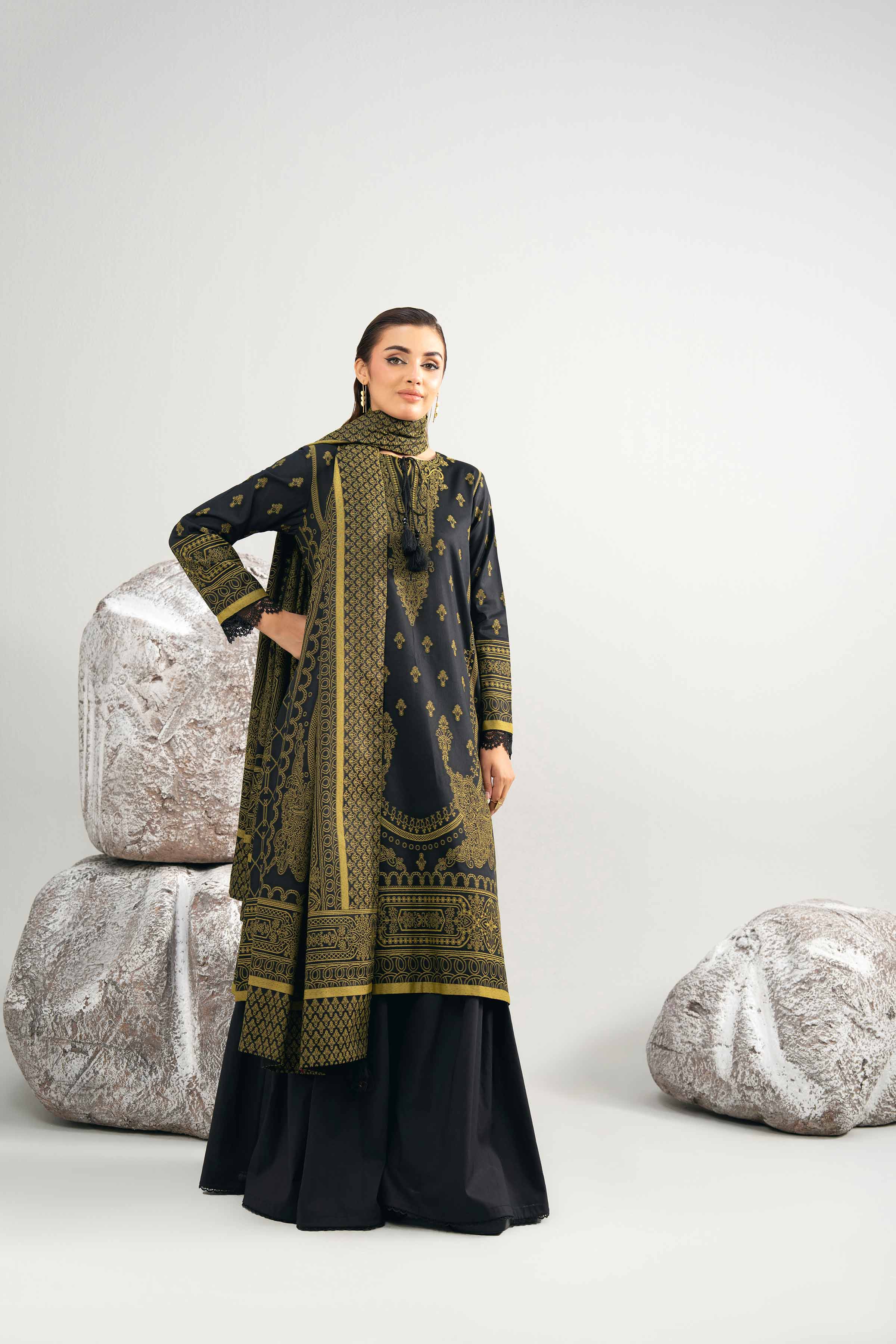 3 Piece - Dyed Jacquard Suit - 42502039 for Women - Unstitched Collection | Nishat | Shop Online
