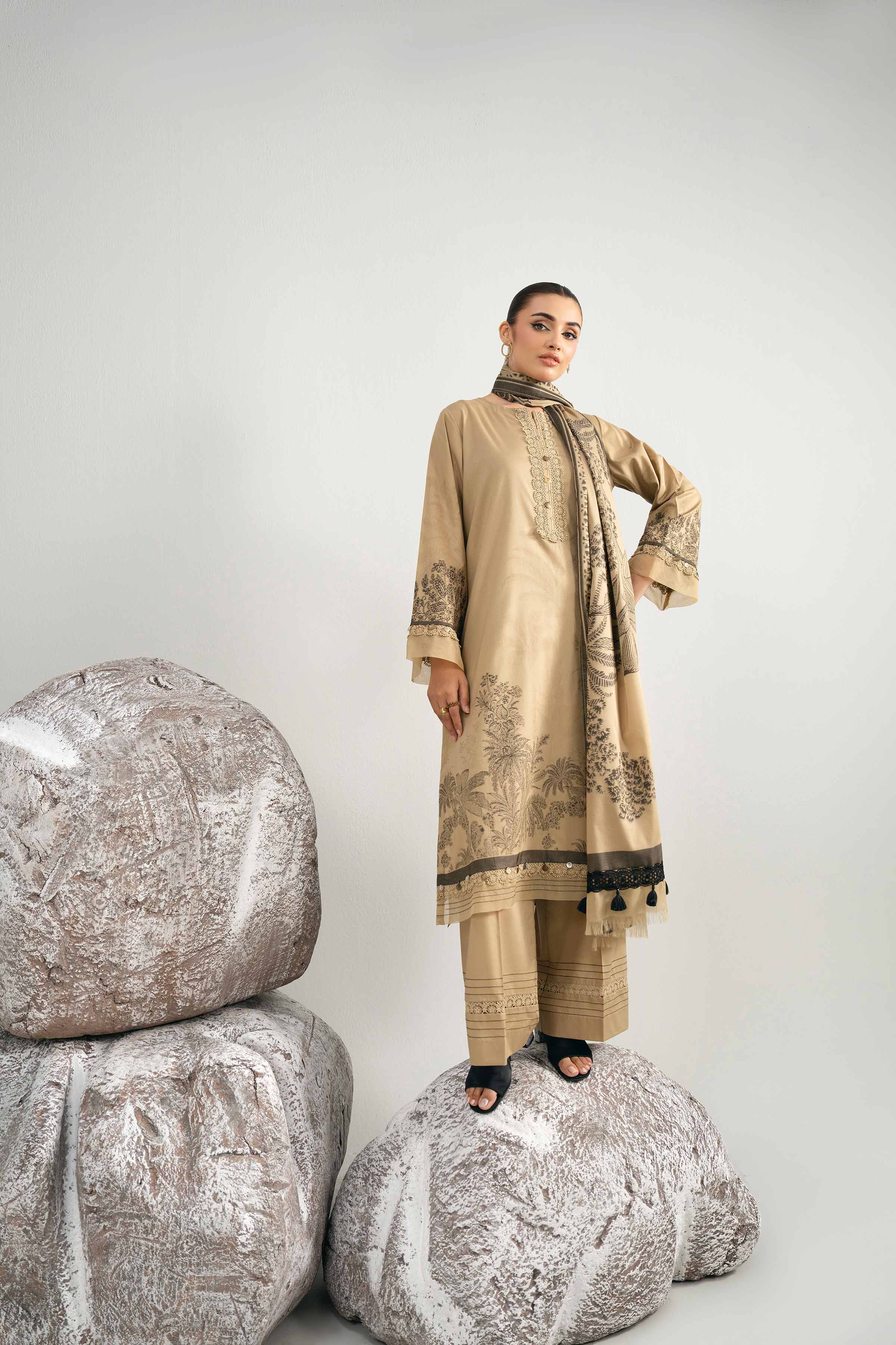 3 Piece - Dyed Jacquard Suit - 42502040 for Women - Unstitched Collection | Nishat | Shop Online