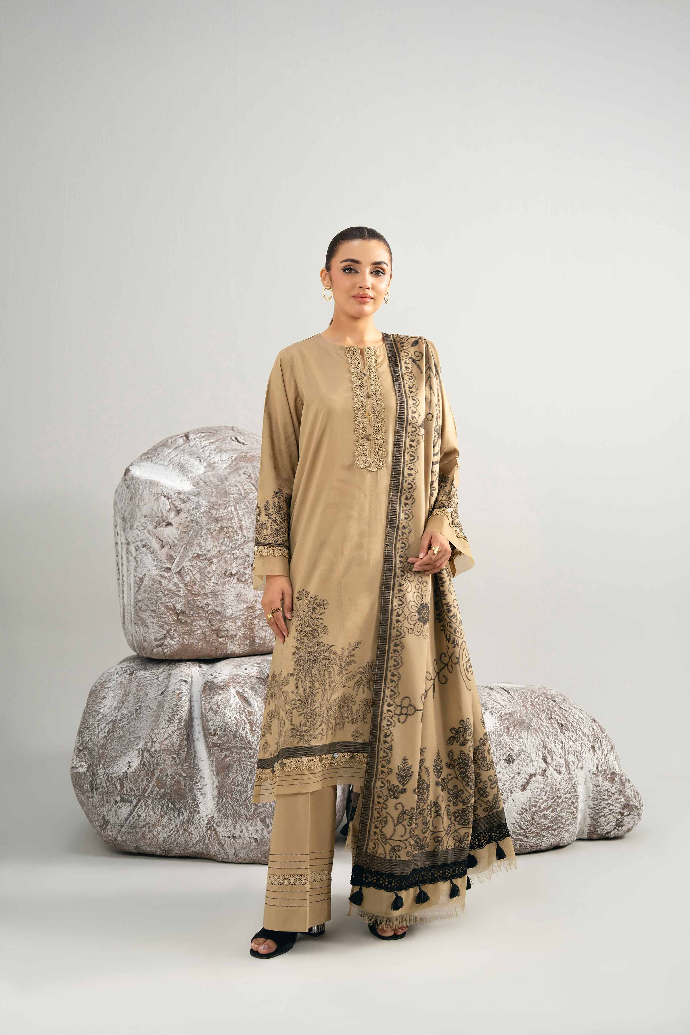3 Piece - Dyed Jacquard Suit - 42502040 for Women - Unstitched Collection | Nishat | Shop Online