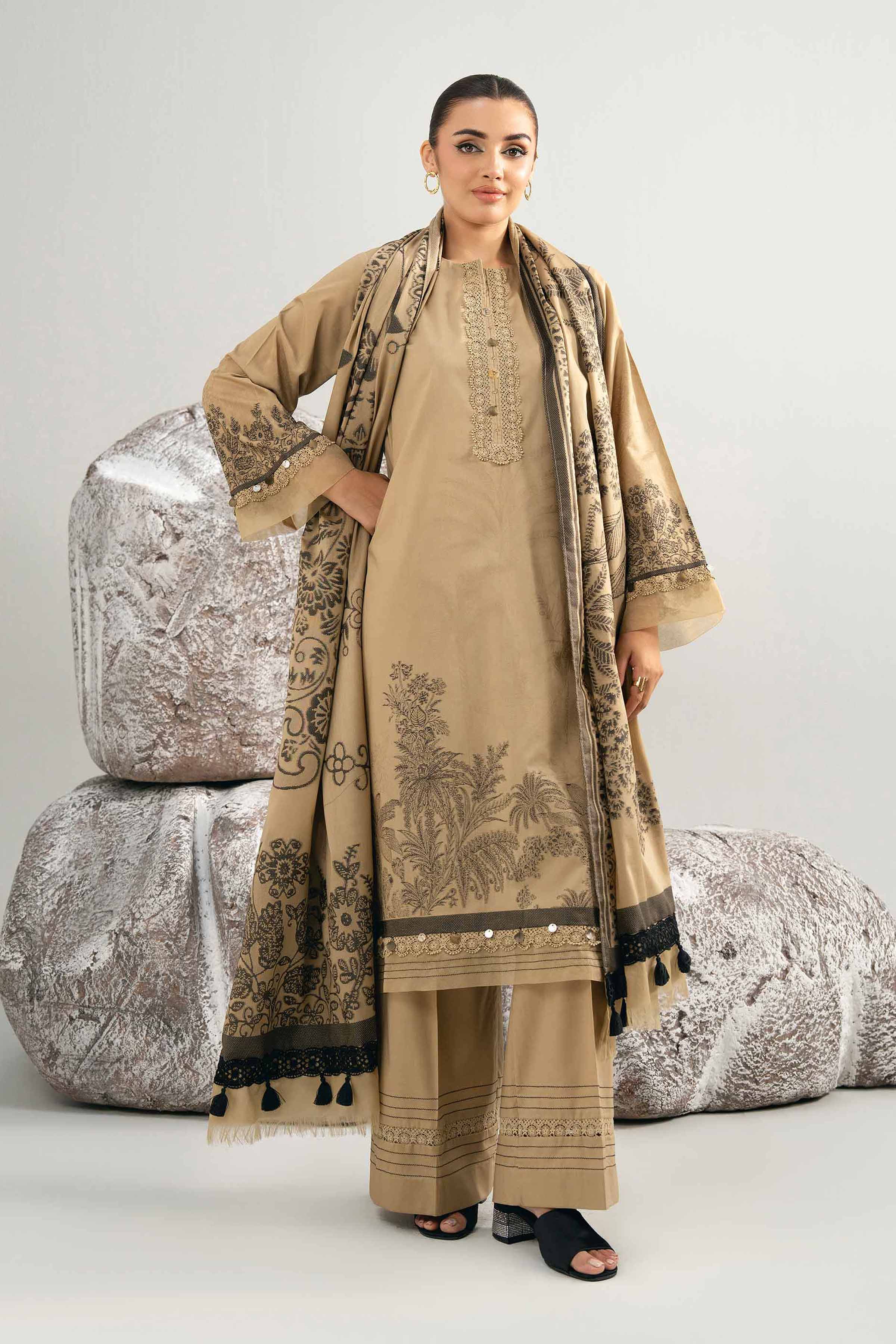 3 Piece - Dyed Jacquard Suit - 42502040 for Women - Unstitched Collection | Nishat | Shop Online