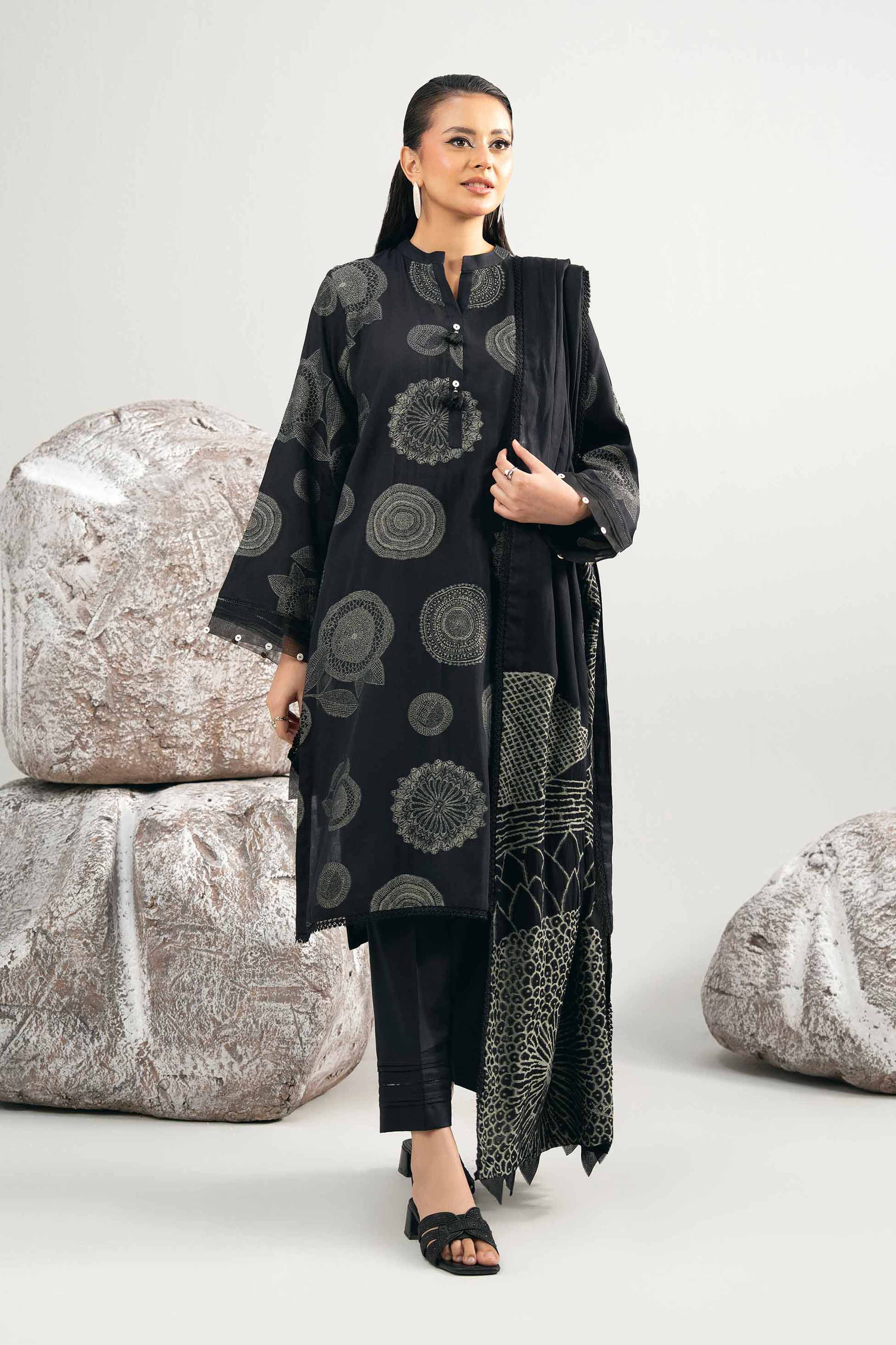 3 Piece - Dyed Jacquard Suit - 42502042 for Women - Unstitched Collection | Nishat | Shop Online
