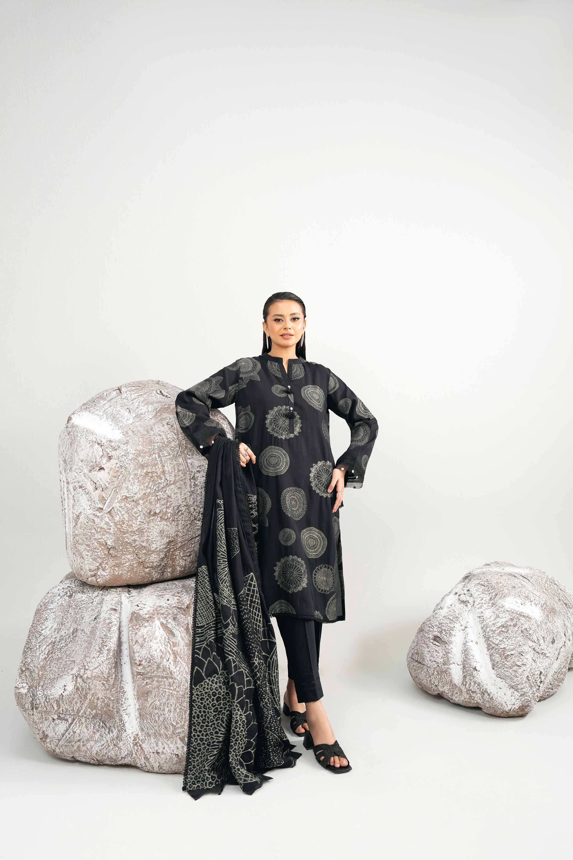 3 Piece - Dyed Jacquard Suit - 42502042 for Women - Unstitched Collection | Nishat | Shop Online
