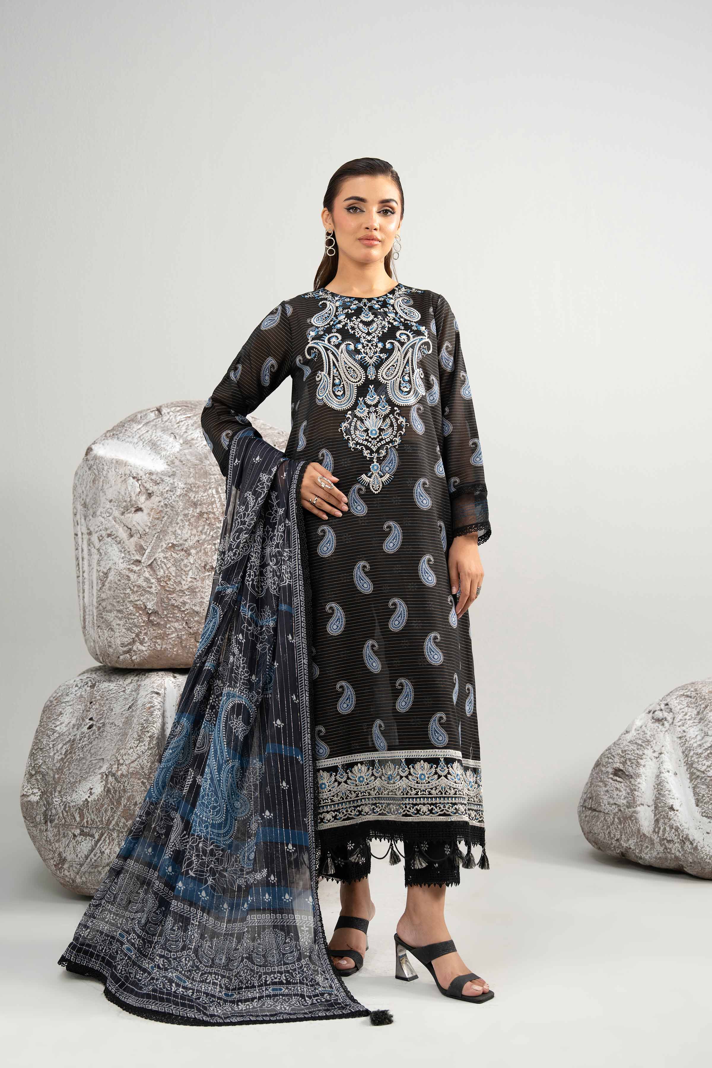 3 Piece - Digital Printed Embroidered Suit - 42502044 for Women - Unstitched Collection | Nishat | Shop Online