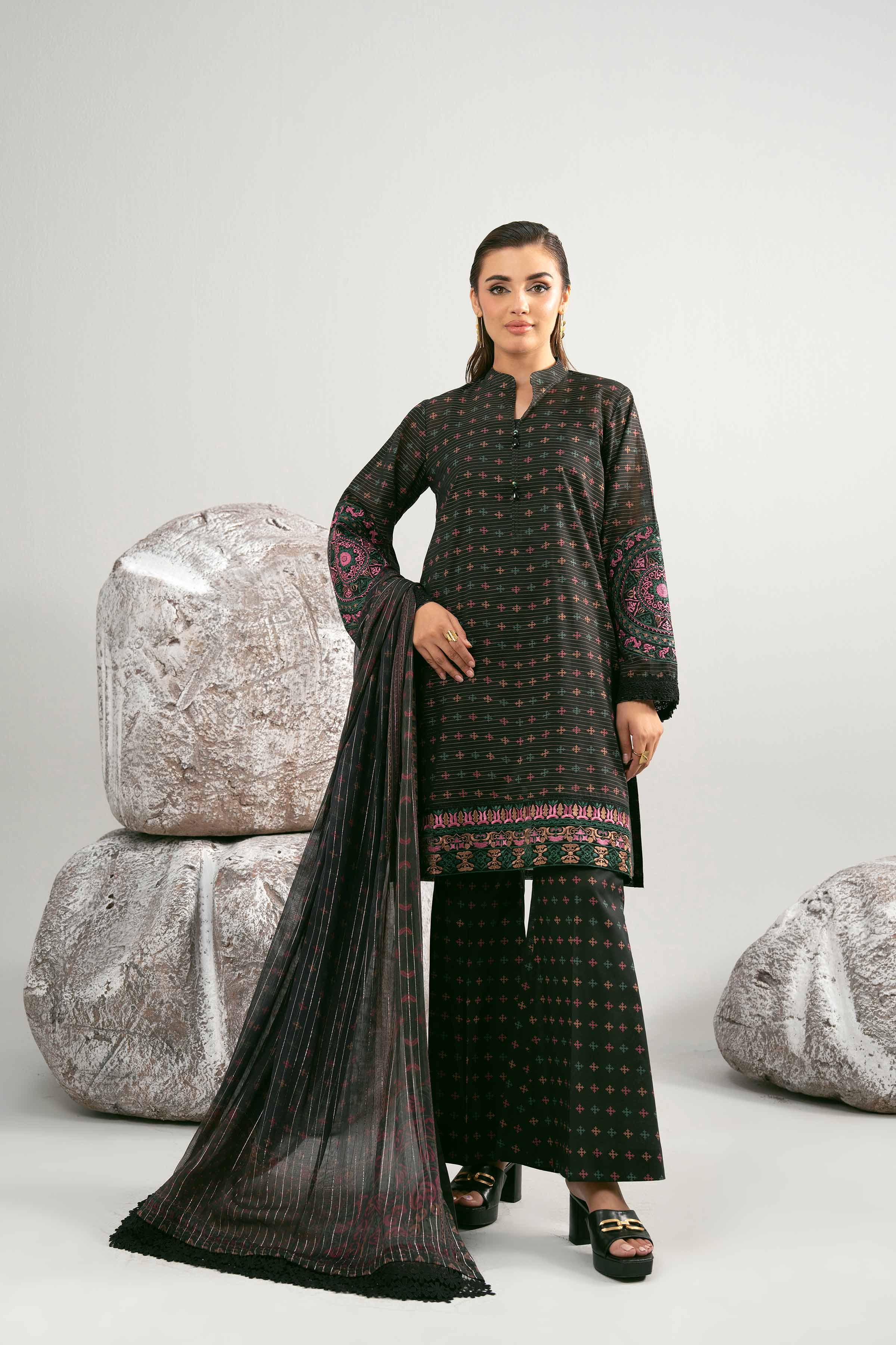 3 Piece - Digital Printed Embroidered Suit - 42502046 for Women - Unstitched Collection | Nishat | Shop Online