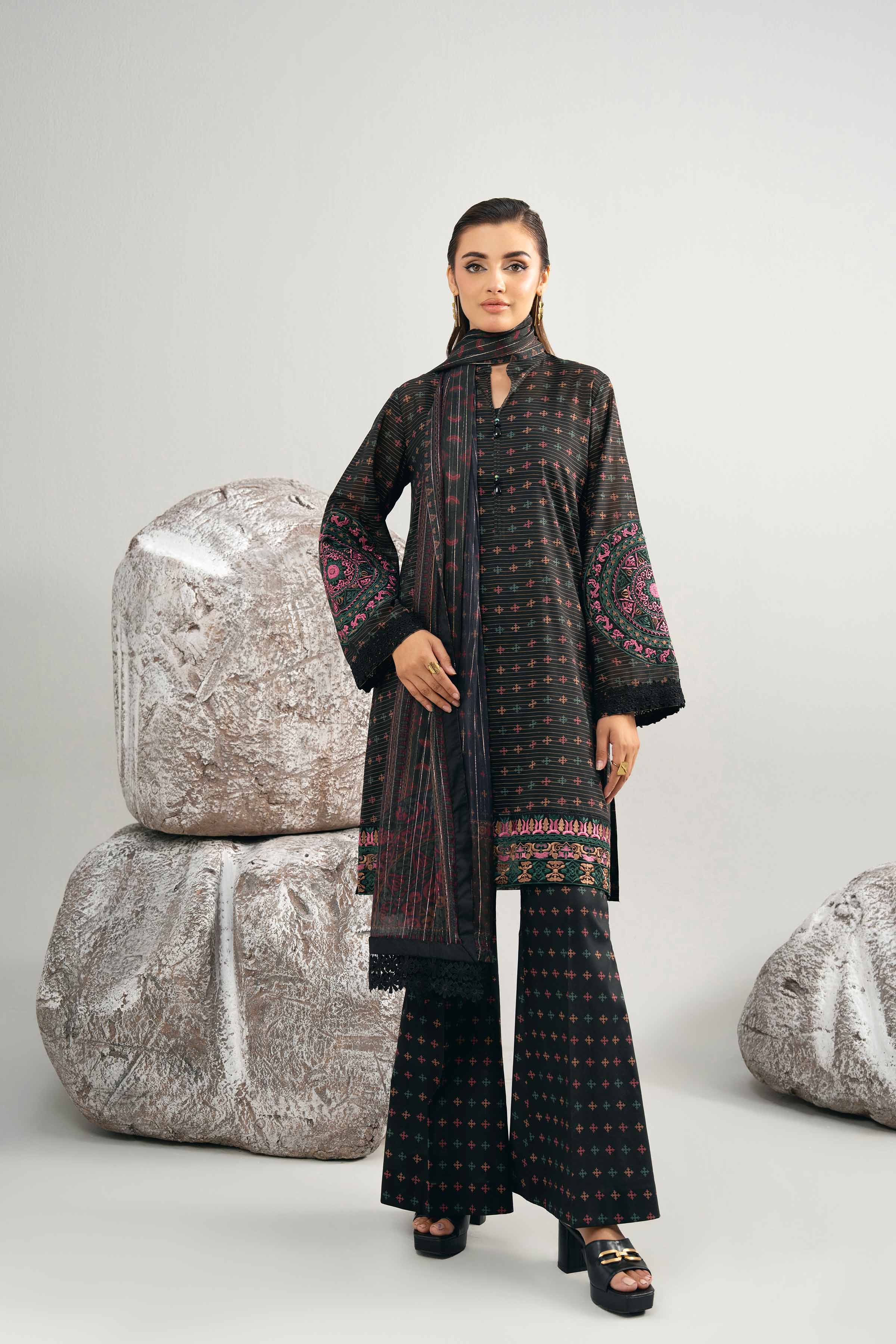3 Piece - Digital Printed Embroidered Suit - 42502046 for Women - Unstitched Collection | Nishat | Shop Online