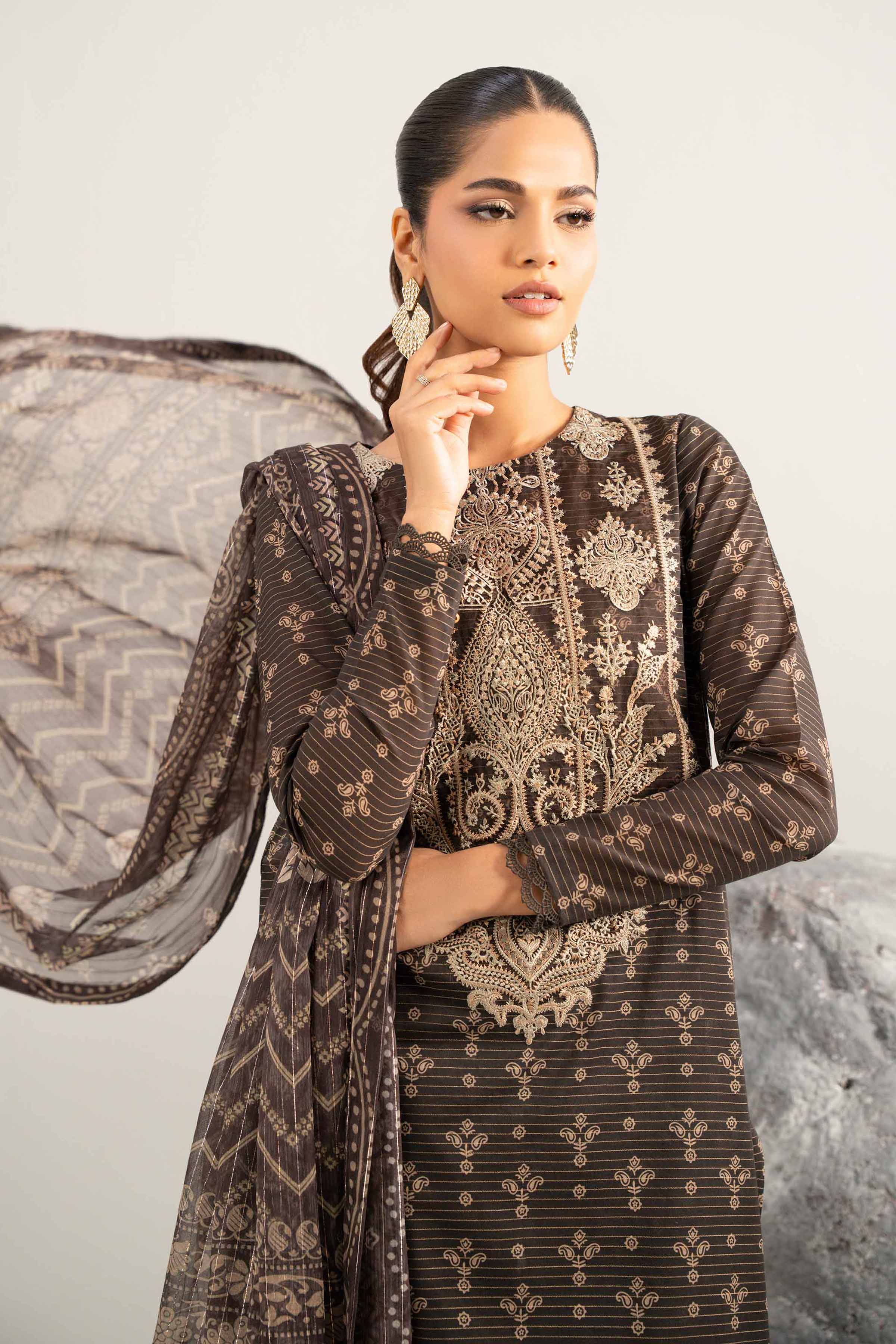 3 Piece - Digital Printed Embroidered Suit - 42502047 for Women - Unstitched Collection | Nishat | Shop Online