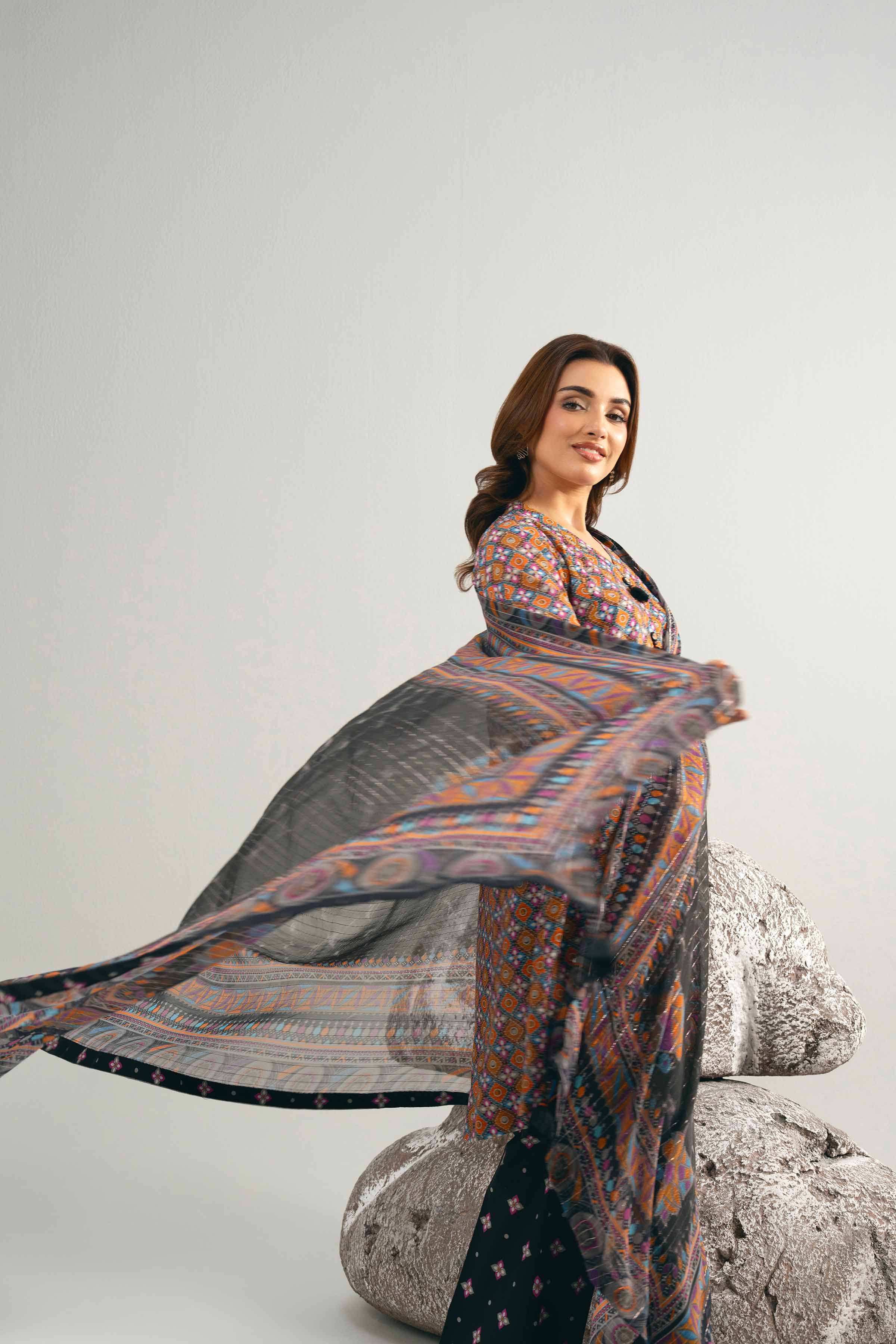 3 Piece - Digital Printed Embroidered Suit - 42502048 for Women - Unstitched Collection | Nishat | Shop Online