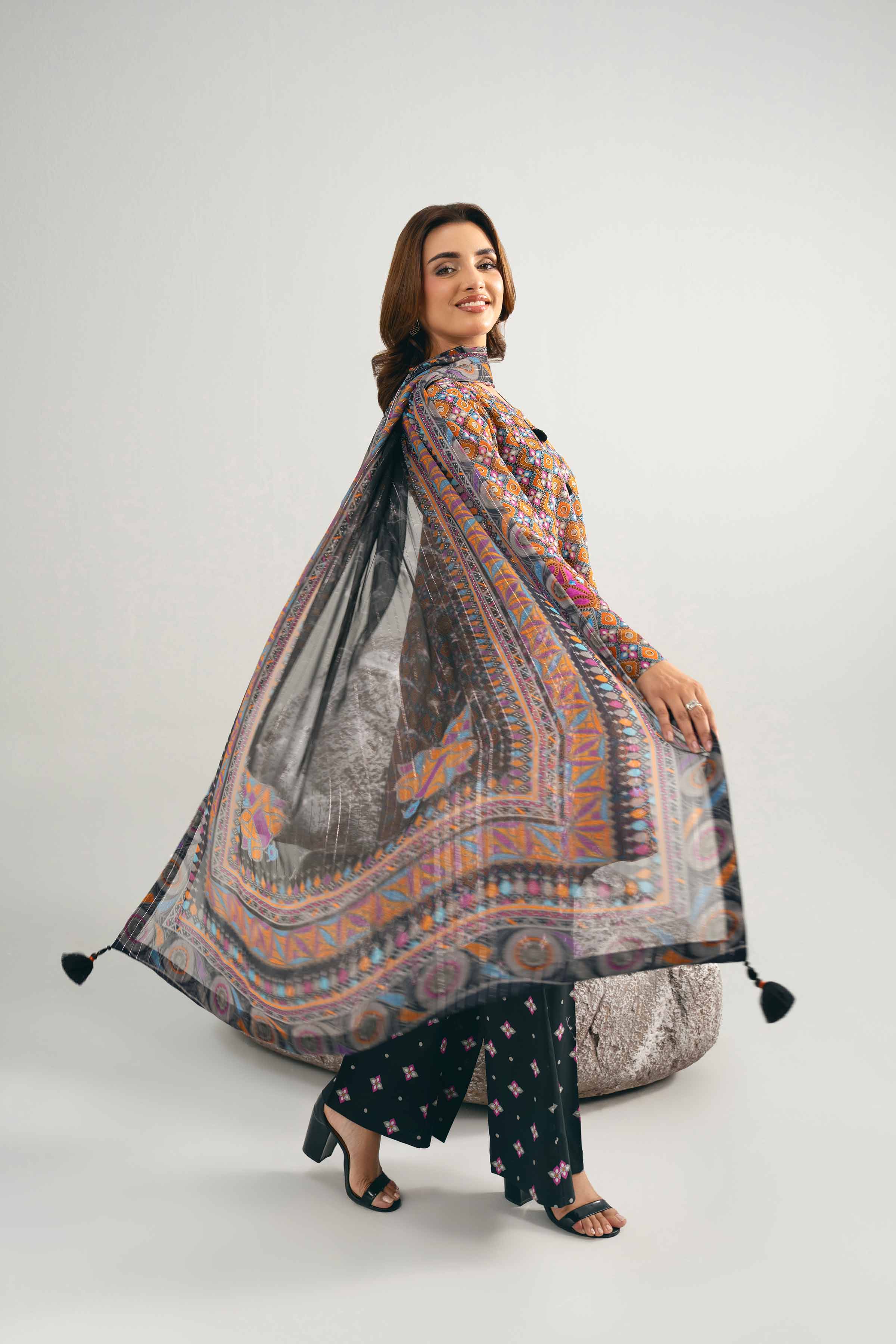 3 Piece - Digital Printed Embroidered Suit - 42502048 for Women - Unstitched Collection | Nishat | Shop Online