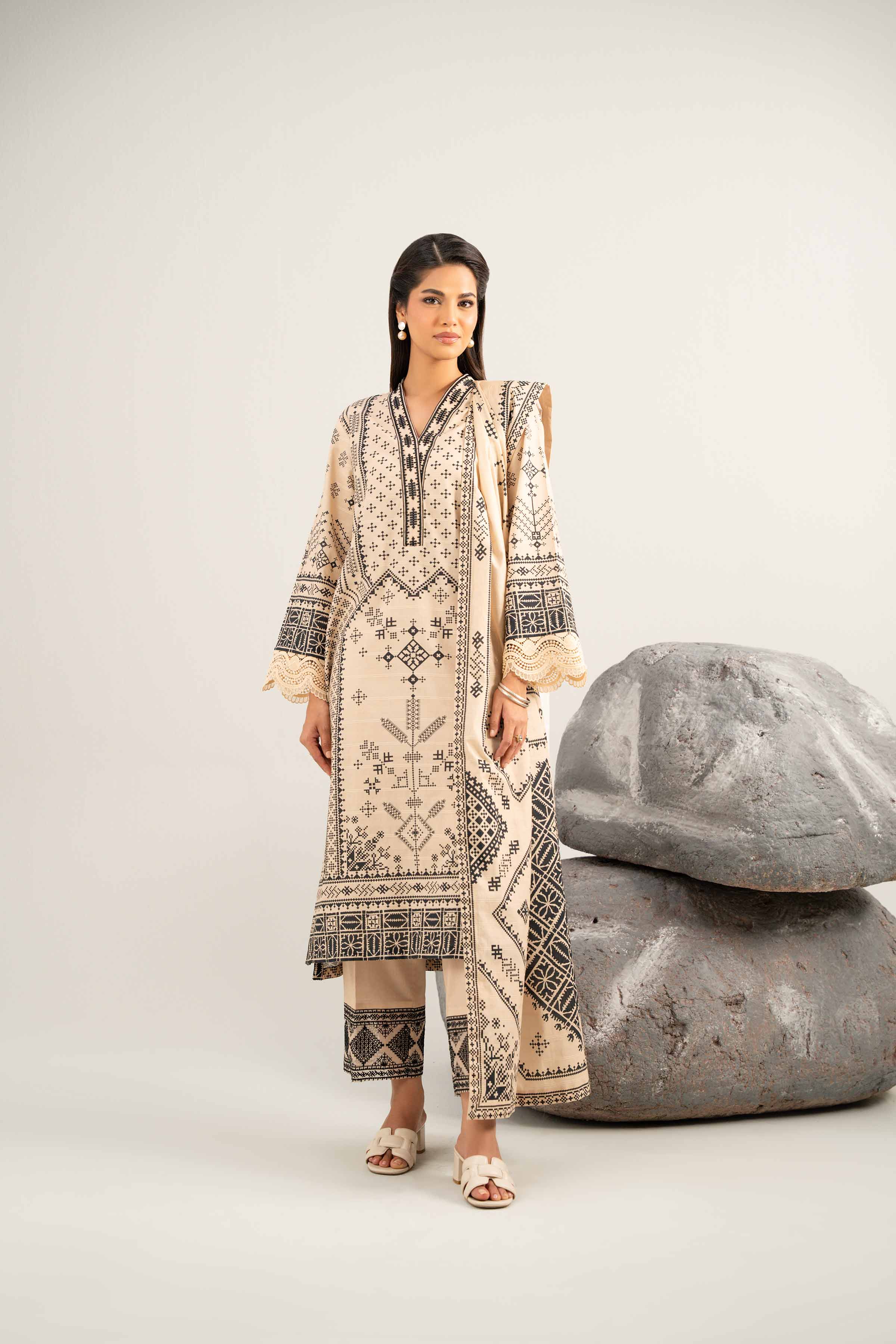 3 Piece - Digital Printed Embroidered Suit - 42502049 for Women - Unstitched Collection | Nishat | Shop Online