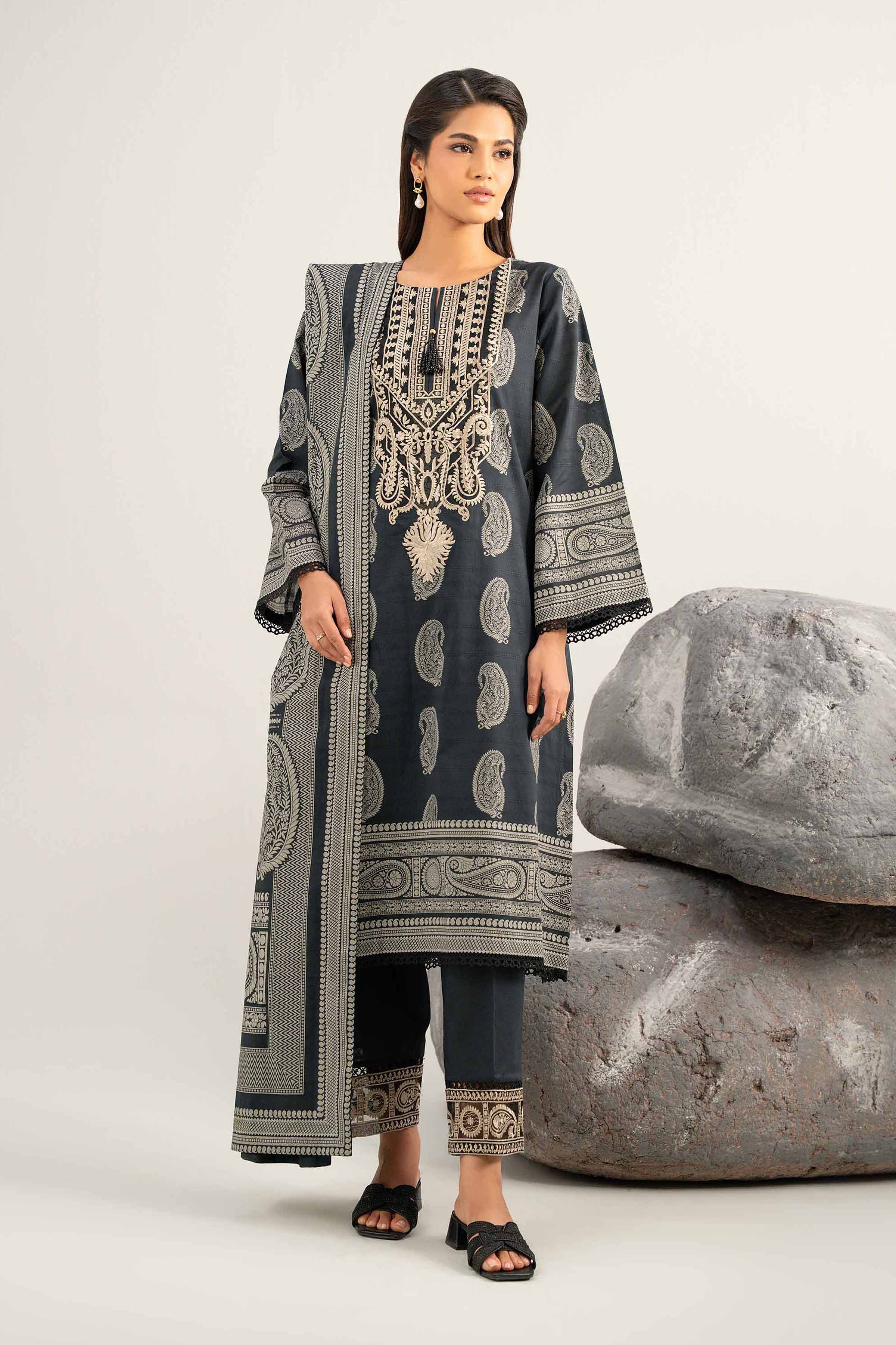 3 Piece - Digital Printed Embroidered Suit - 42502050 for Women - Unstitched Collection | Nishat | Shop Online