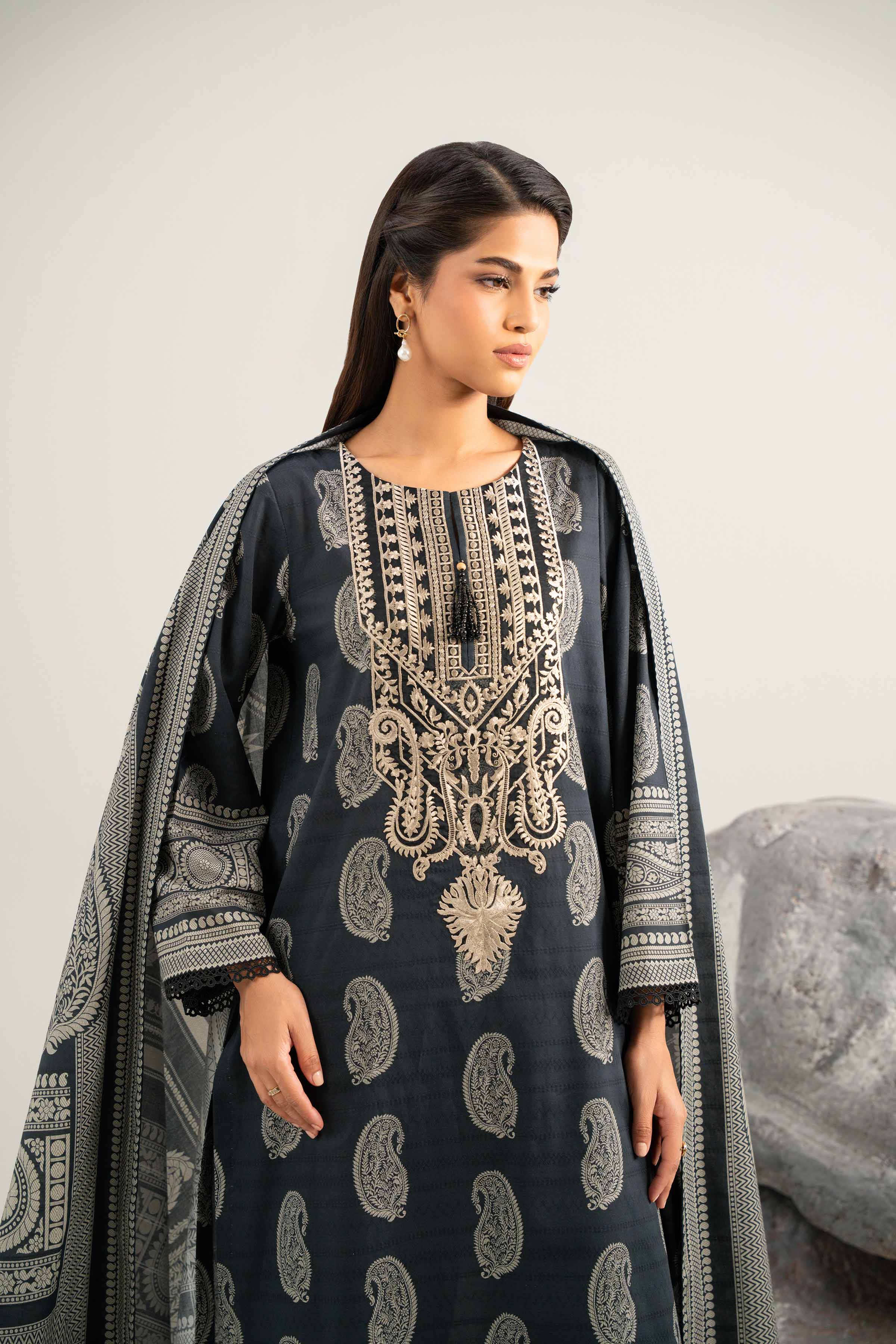 3 Piece - Digital Printed Embroidered Suit - 42502050 for Women - Unstitched Collection | Nishat | Shop Online