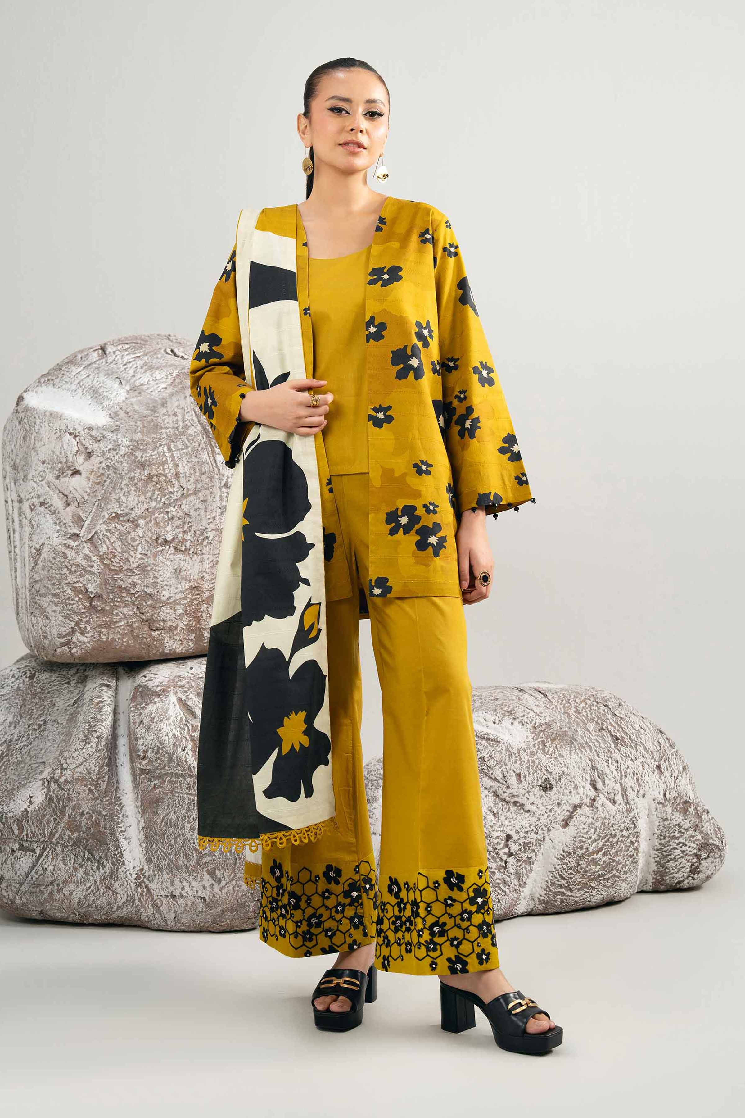 3 Piece - Digital Printed Embroidered Suit - 42502052 for Women - Unstitched Collection | Nishat | Shop Online