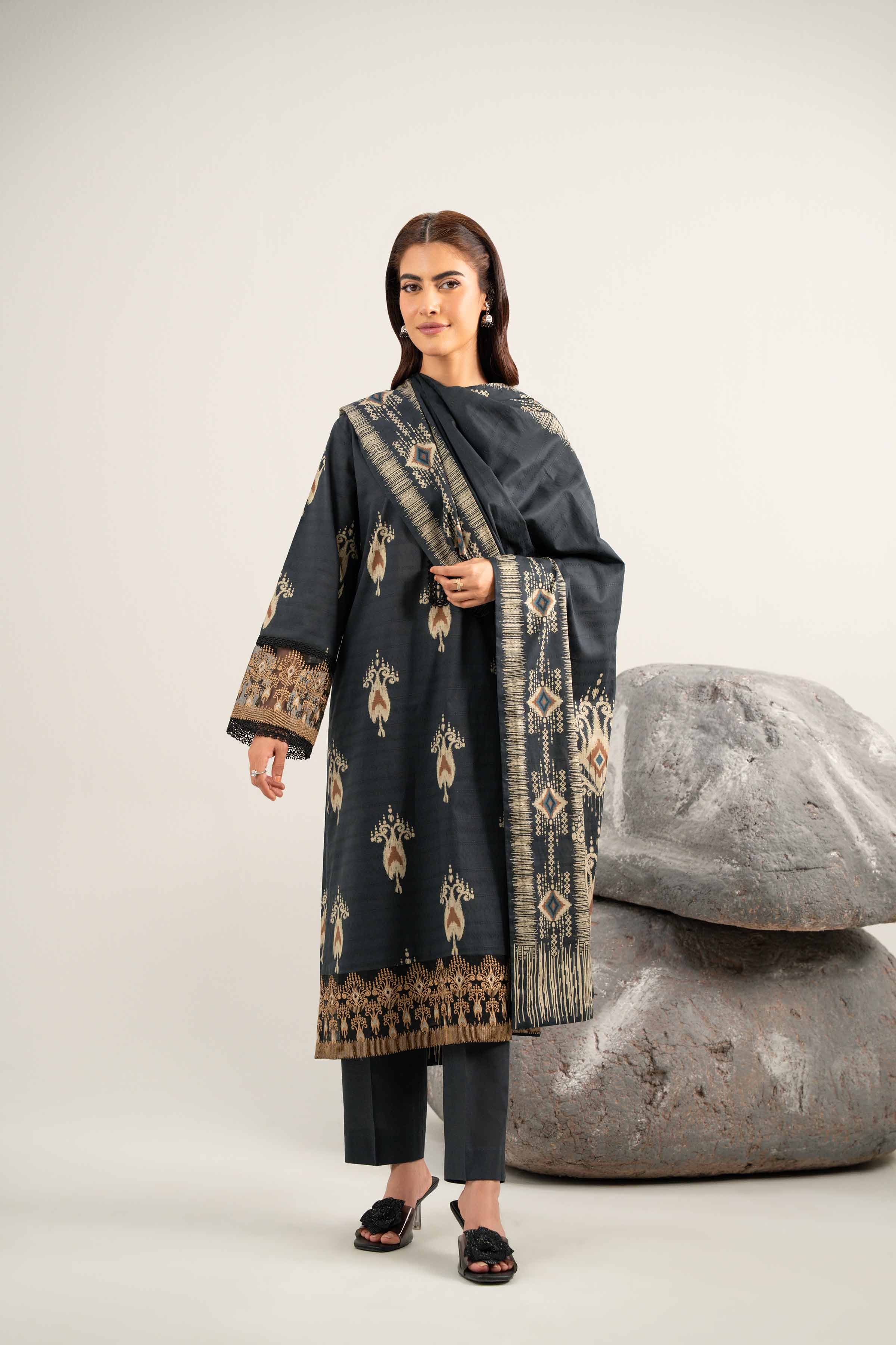 3 Piece - Digital Printed Embroidered Suit - 42502053 for Women - Unstitched Collection | Nishat | Shop Online