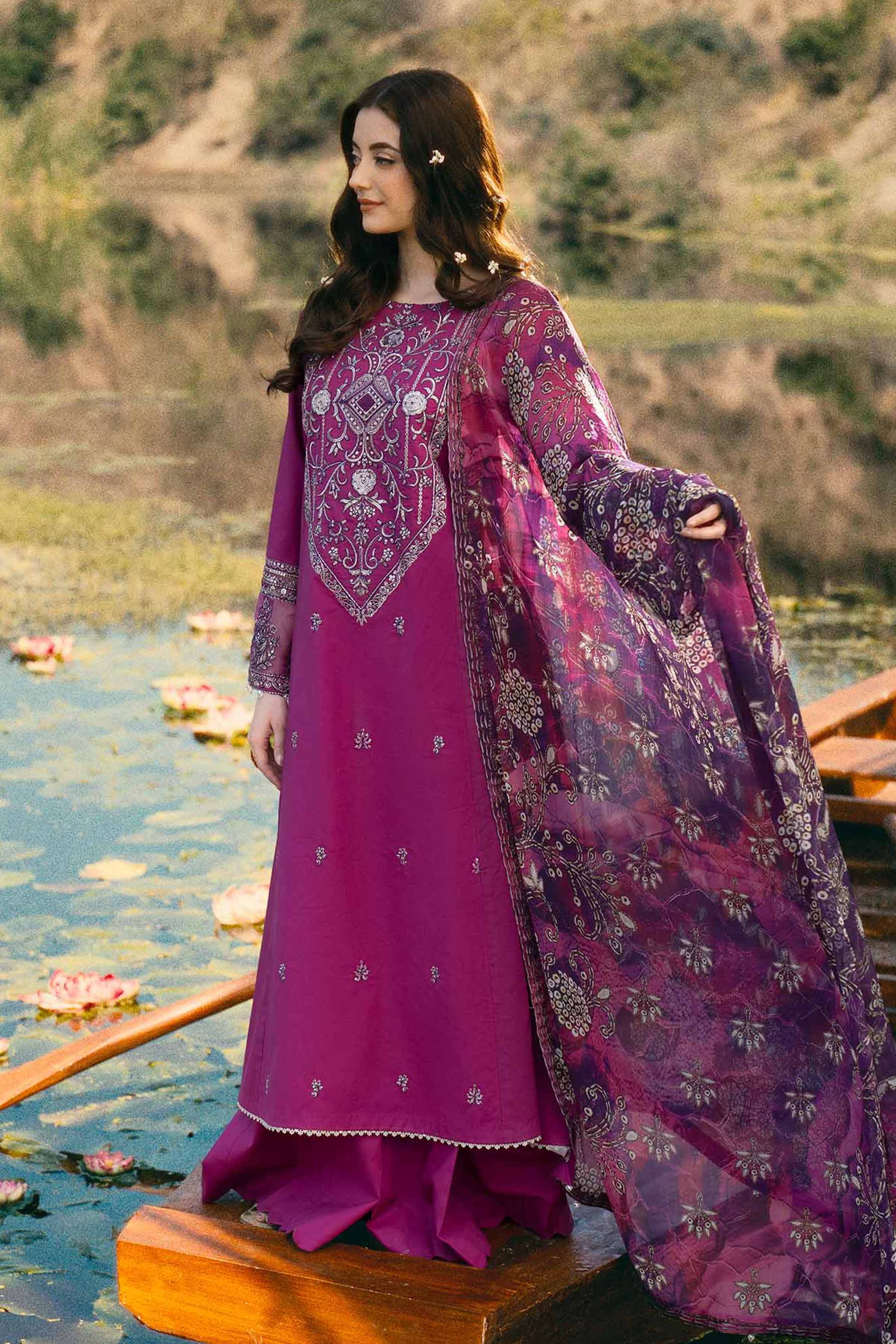 3 Piece - Digital Printed Embroidered Suit - 42502105 for Women - Unstitched Collection | Nishat | Shop Online