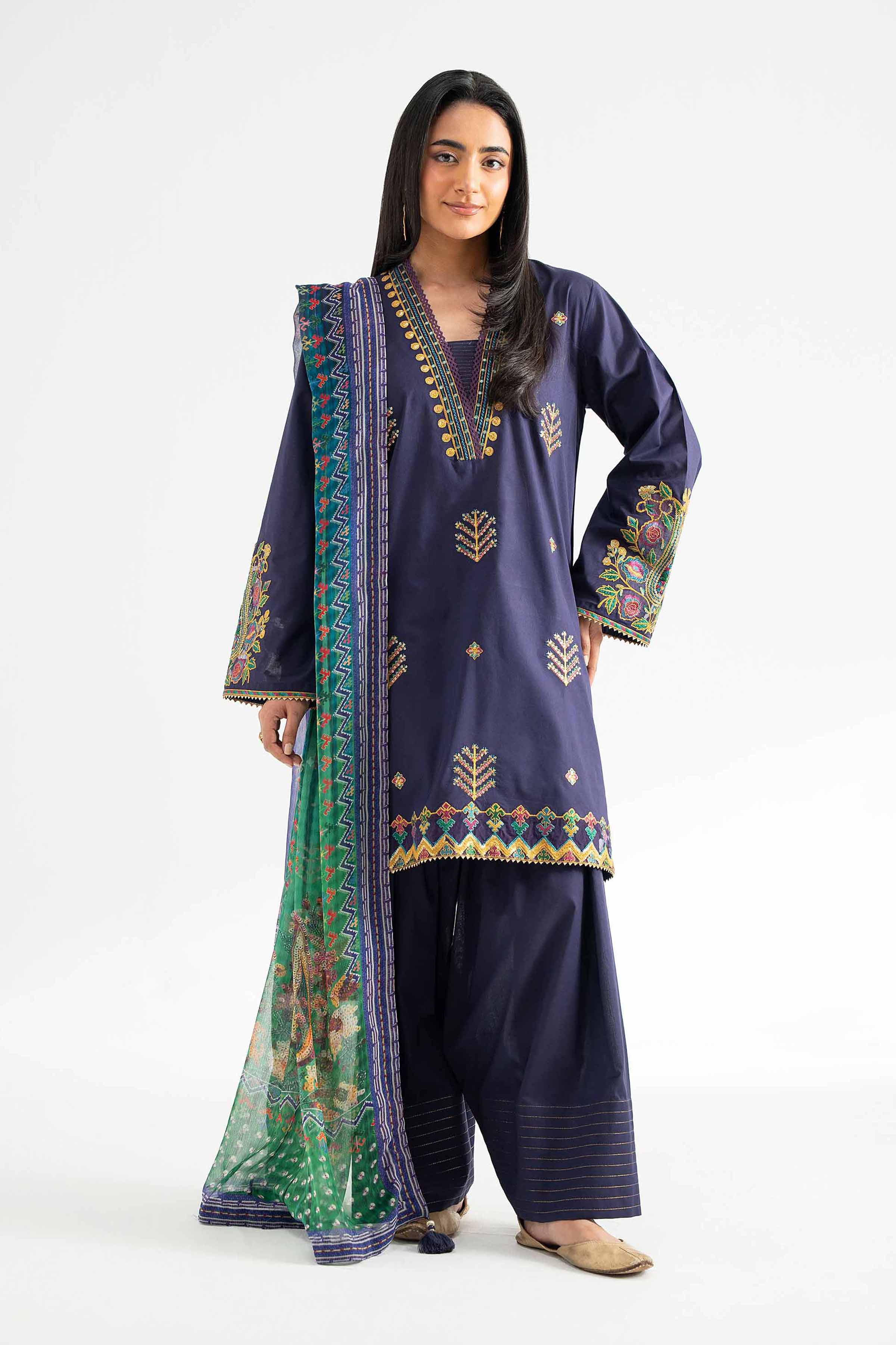 3 Piece - Digital Printed Embroidered Suit - 42502106 for Women - Unstitched Collection | Nishat | Shop Online
