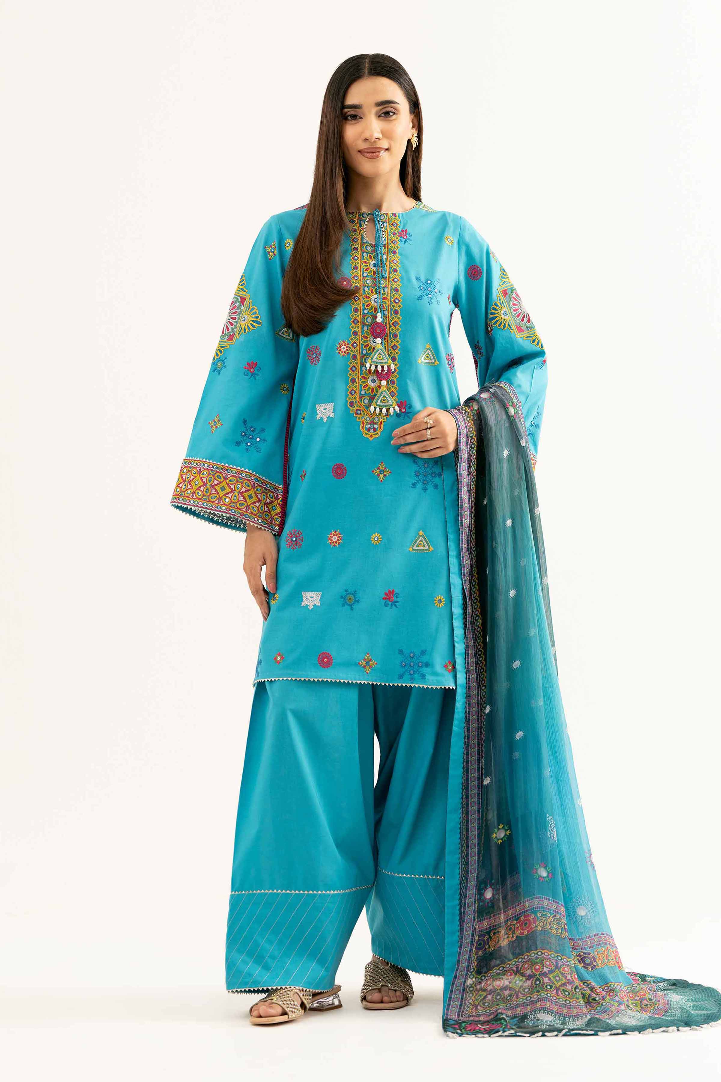 3 Piece - Digital Printed Embroidered Suit - 42502108 for Women - Unstitched Collection | Nishat | Shop Online