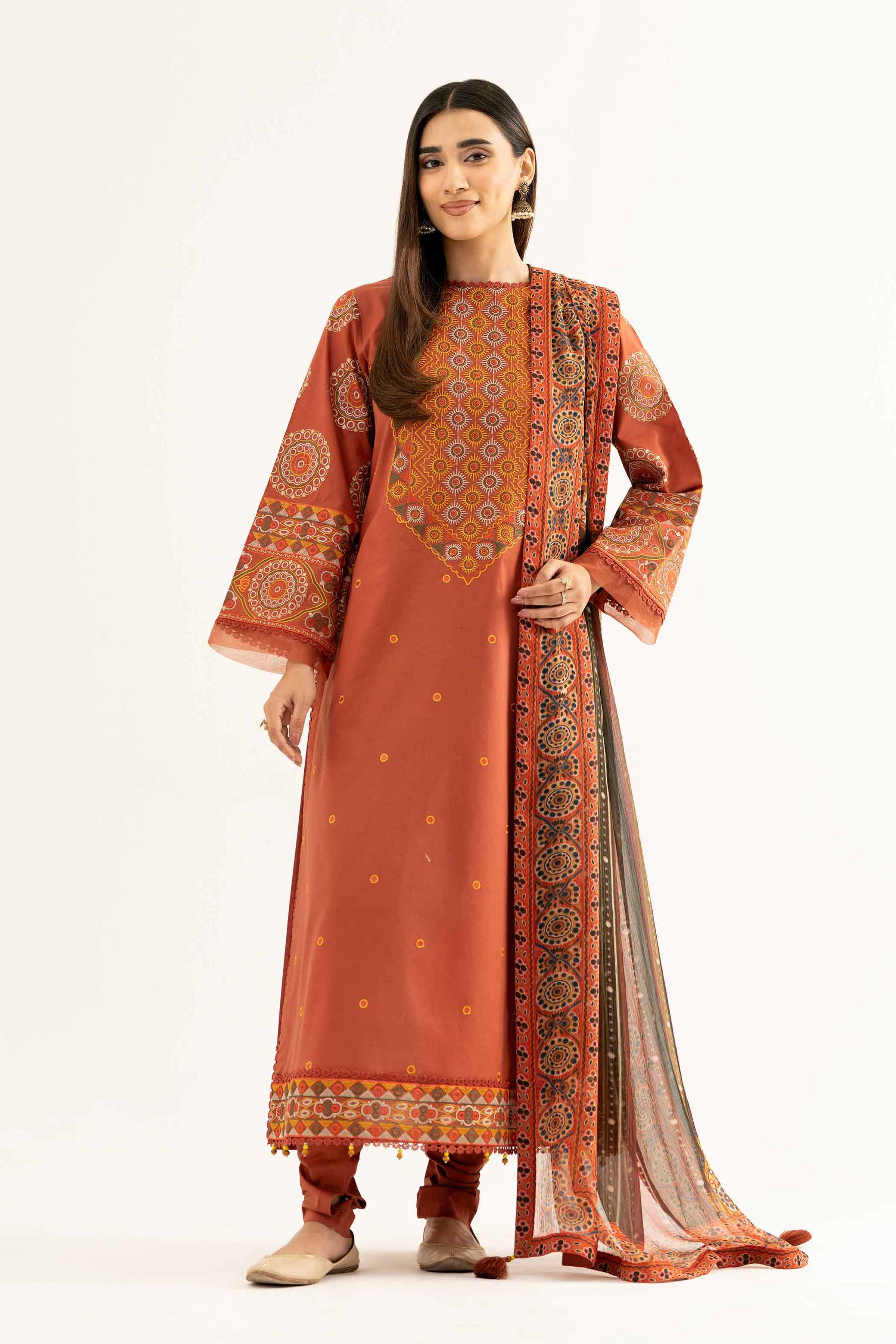 3 Piece - Digital Printed Embroidered Suit - 42502109 for Women - Unstitched Collection | Nishat | Shop Online