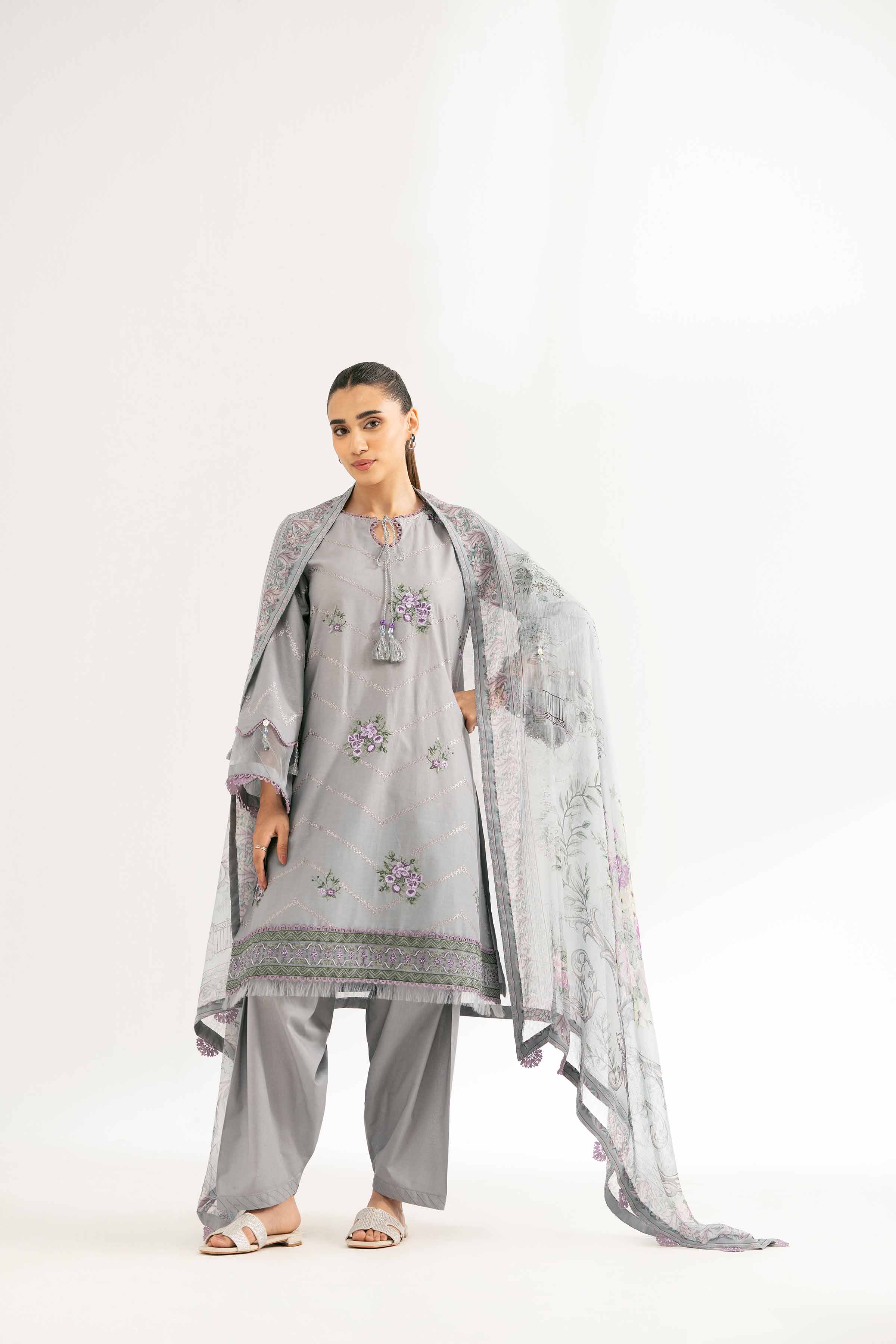 3 Piece - Digital Printed Embroidered Suit - 42502111 for Women - Unstitched Collection | Nishat | Shop Online