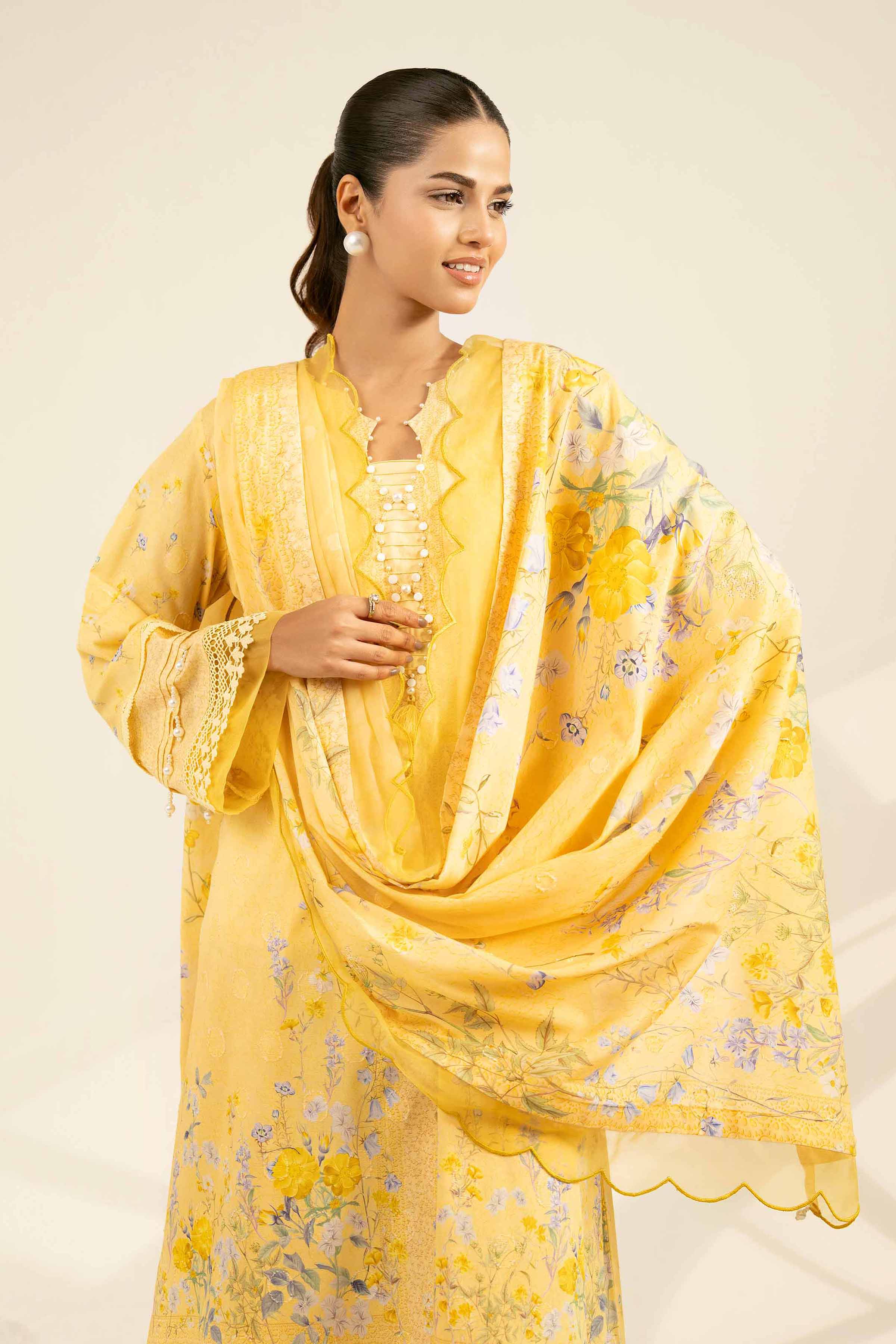 3 Piece - Digital Printed Jacquard Suit - 42502114 for Women - Unstitched Collection | Nishat | Shop Online